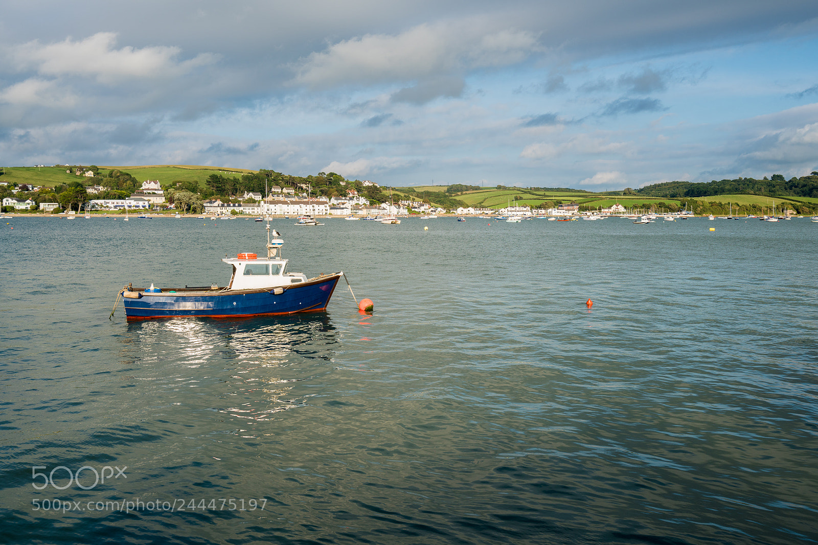 Sony a7R II sample photo. Blue fishing motor boat photography