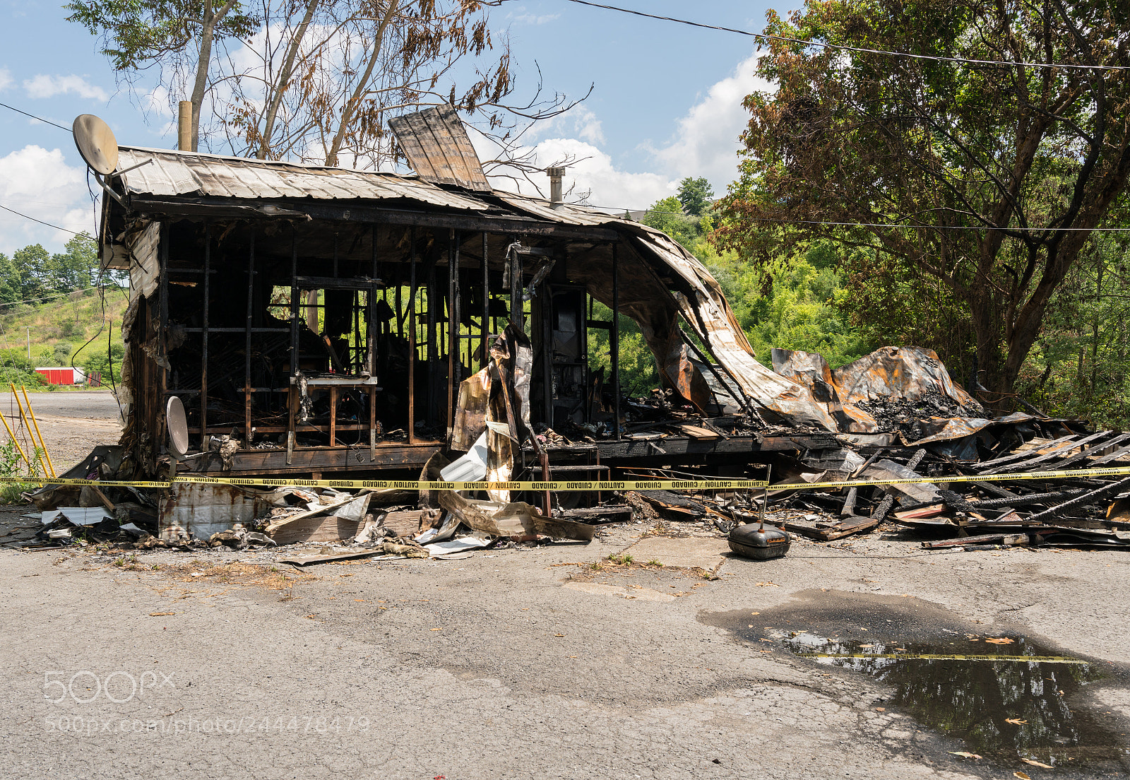 Sony a7R II sample photo. Burned ruins of wooden photography