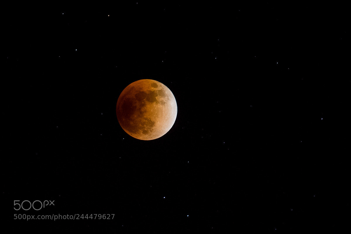 Sony a7 II sample photo. Full moon + lunar eclipse photography