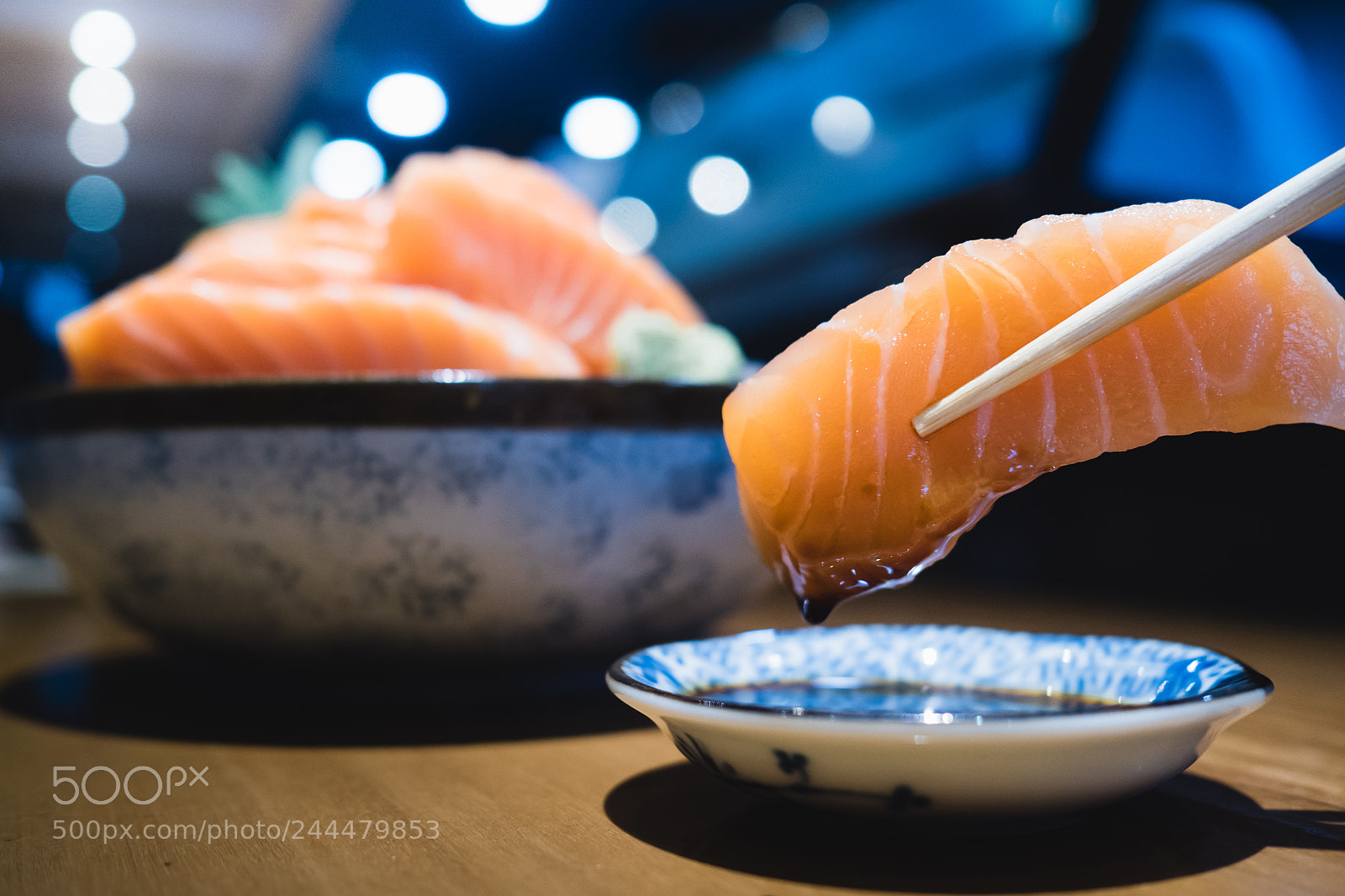 Olympus PEN-F sample photo. Salmon sashimi - japanese photography