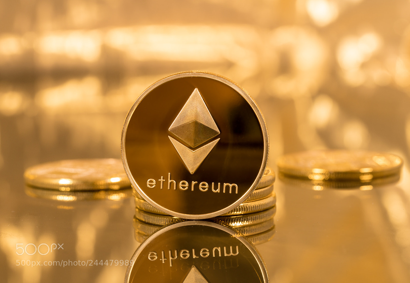 Sony a7R II sample photo. Stack of ethereum coins photography