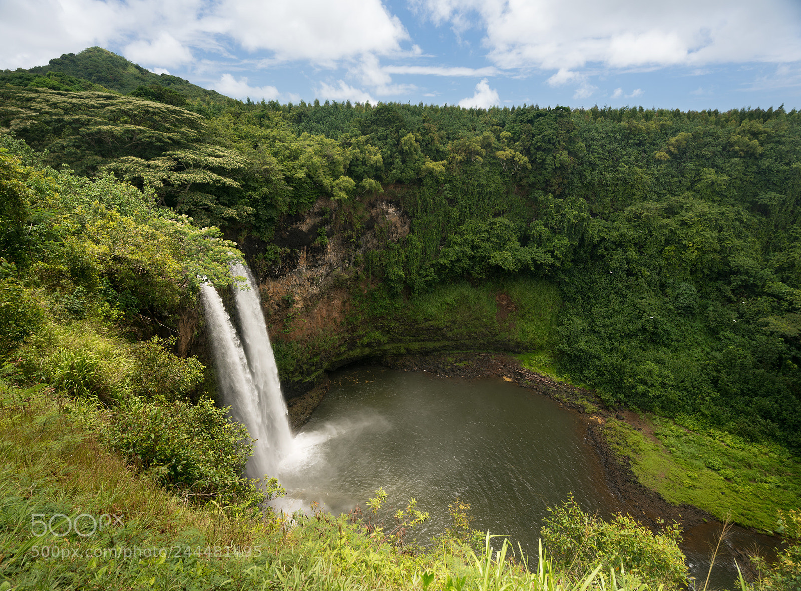 Sony a7R II sample photo. Wailua falls in hawaiian photography