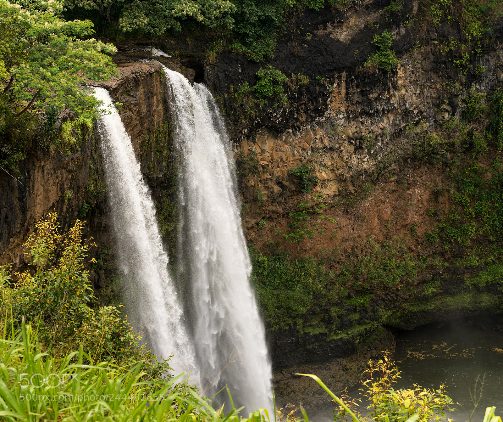 Sony a7R II sample photo. Wailua falls in hawaiian photography