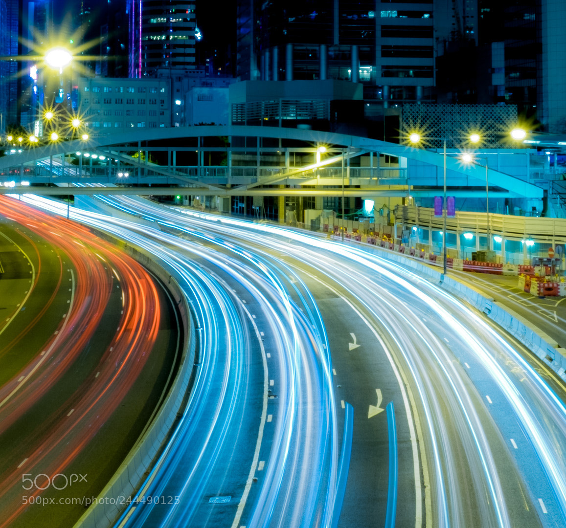 Fujifilm X-T1 sample photo. Traffic light painting photography
