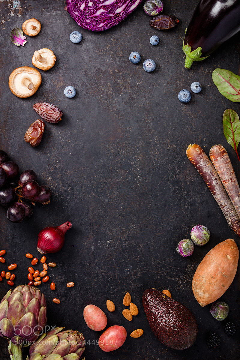 Canon EOS 5DS R sample photo. Purple ingredients photography