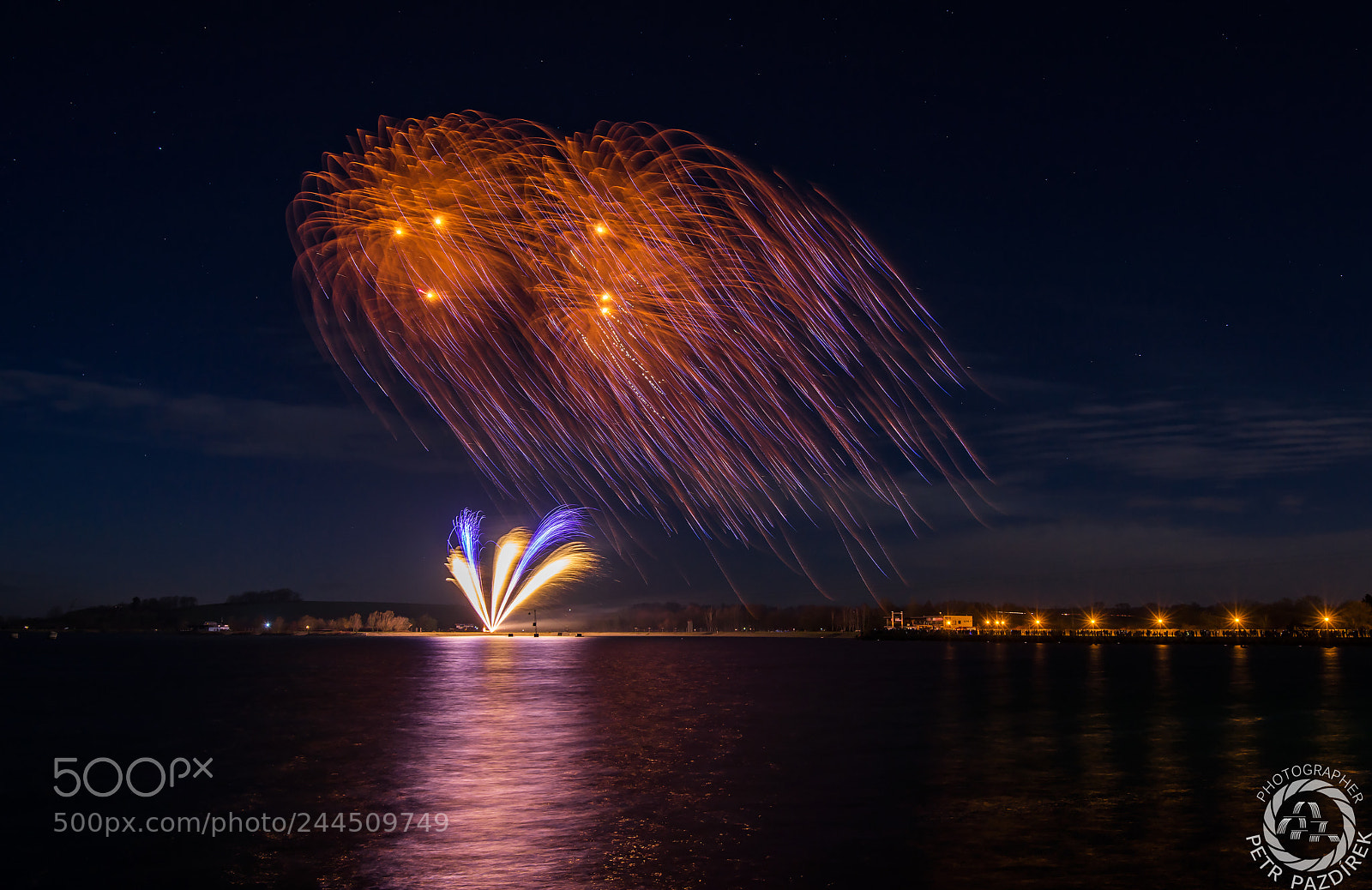 Nikon D800 sample photo. Fireworks over hlucin lake photography