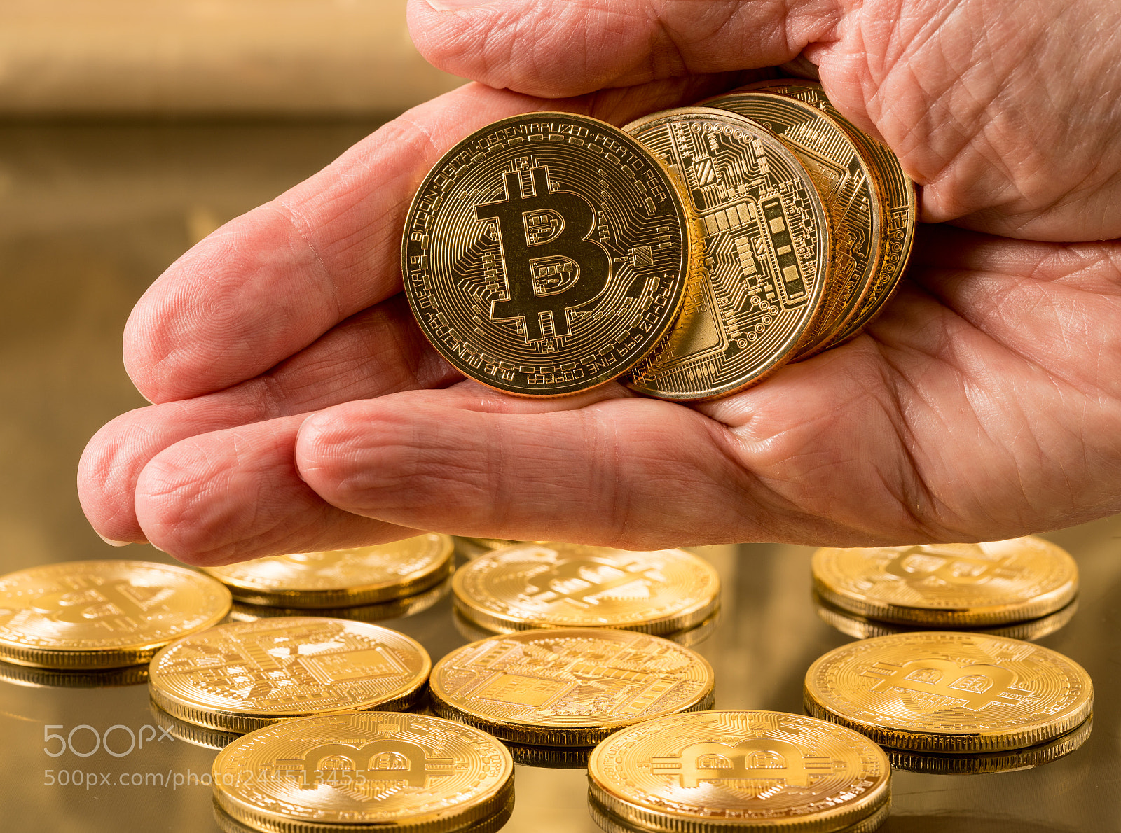 Sony a7R II sample photo. Stack of bitcoins with photography
