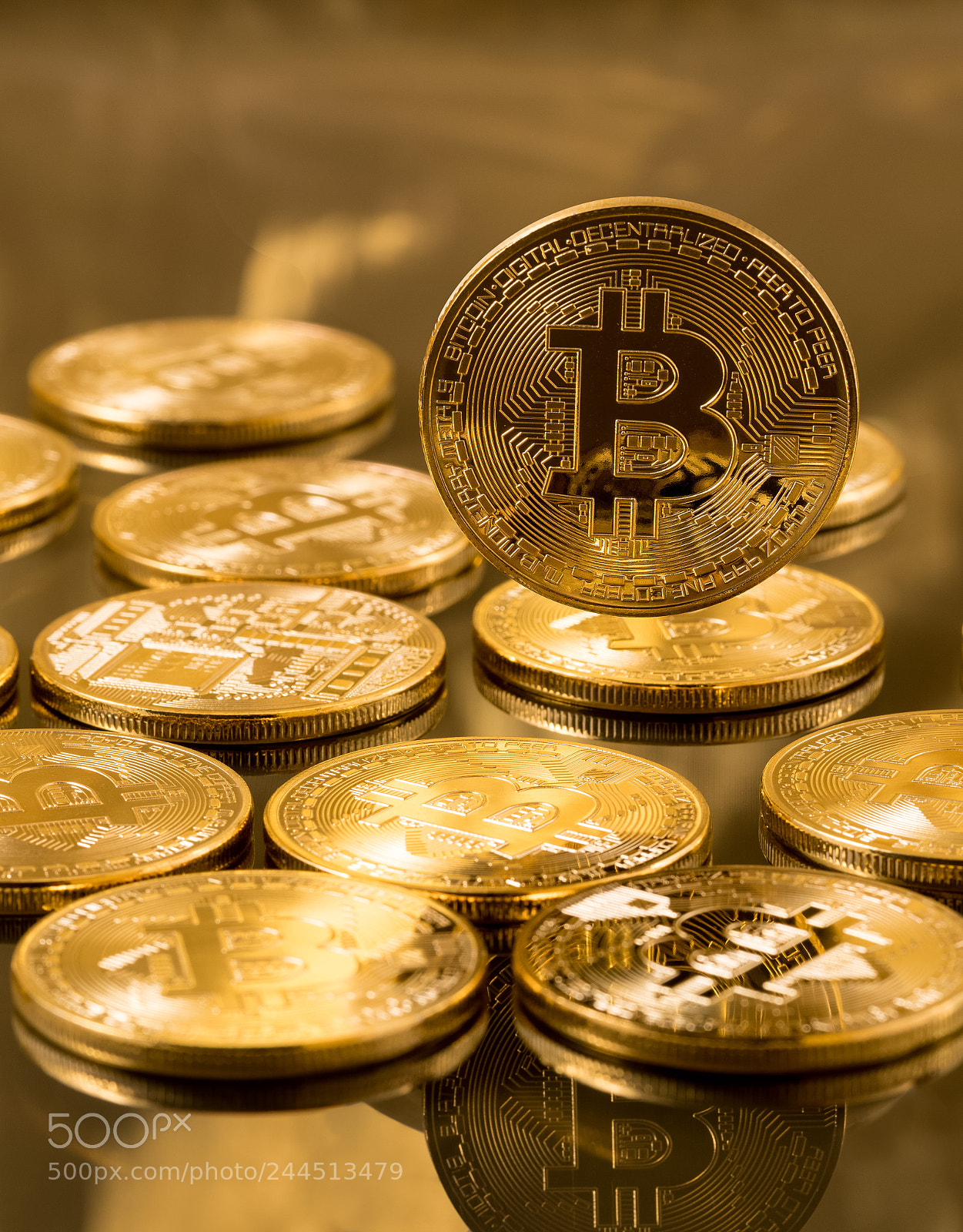 Sony a7R II sample photo. Stack of bitcoins with photography