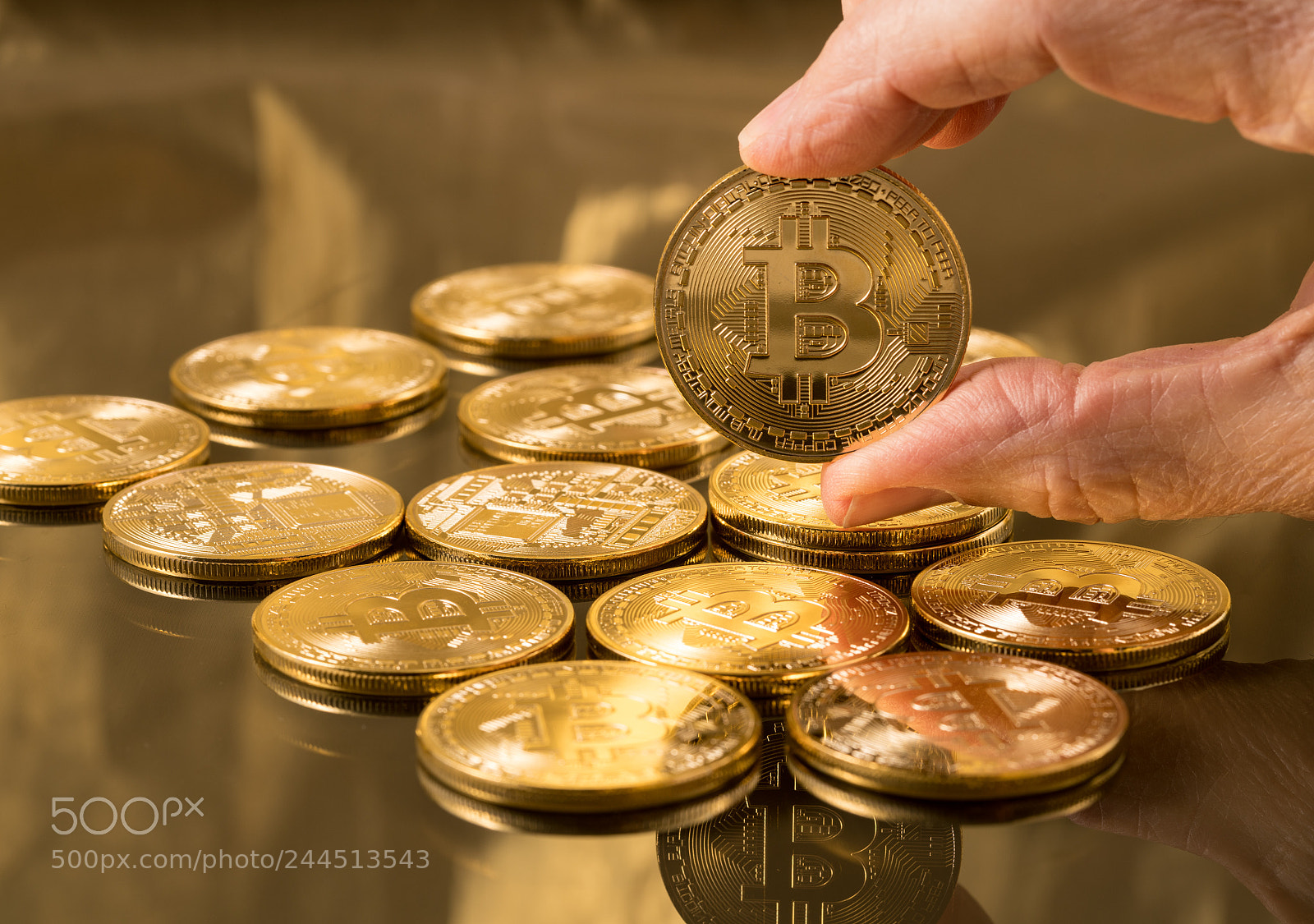 Sony a7R II sample photo. Stack of bitcoins with photography