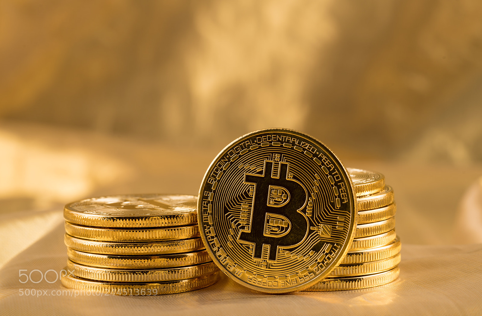 Sony a7R II sample photo. Stack of bitcoins with photography
