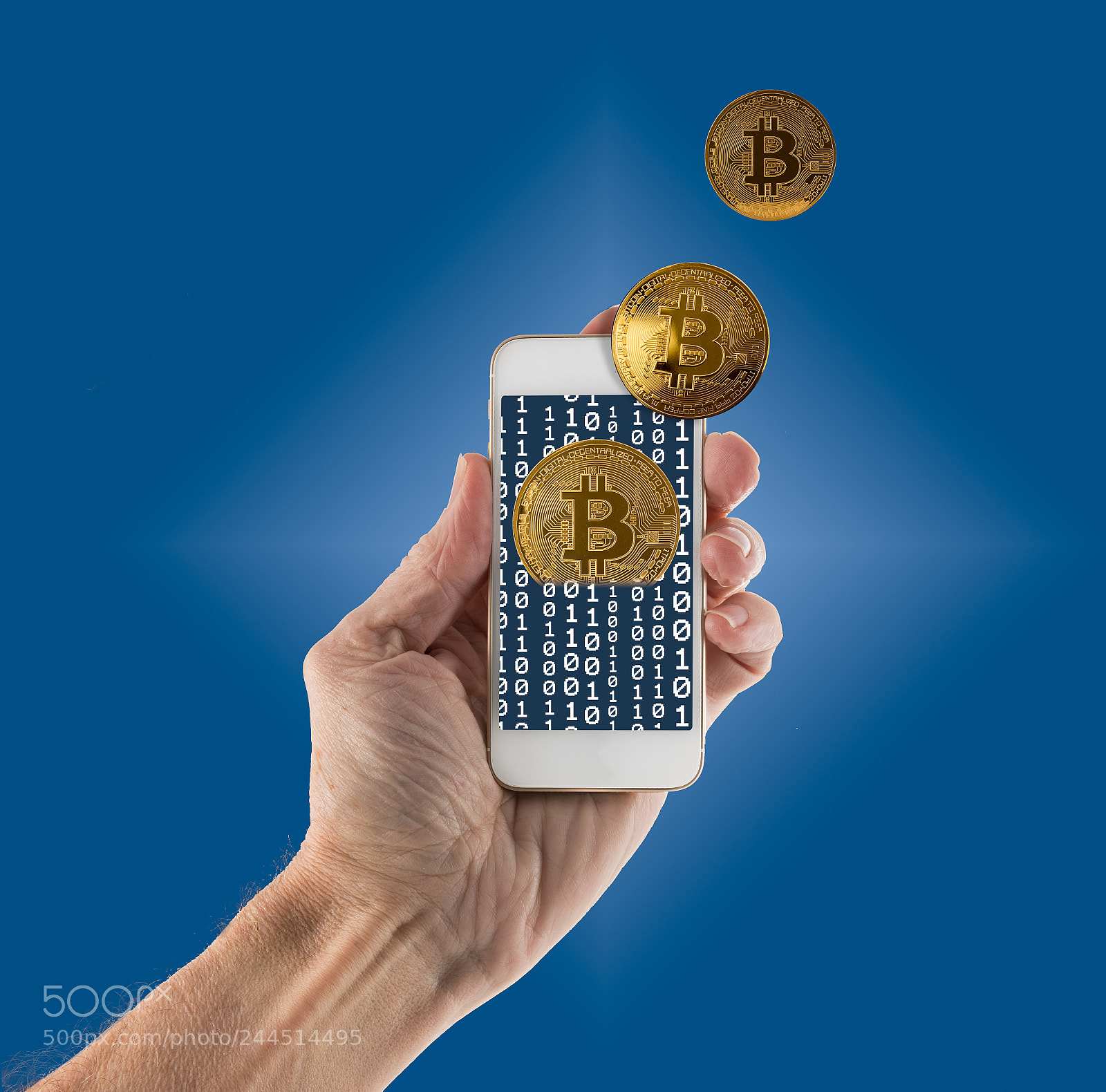 Sony a7R II sample photo. Bitcoins emerging from app photography