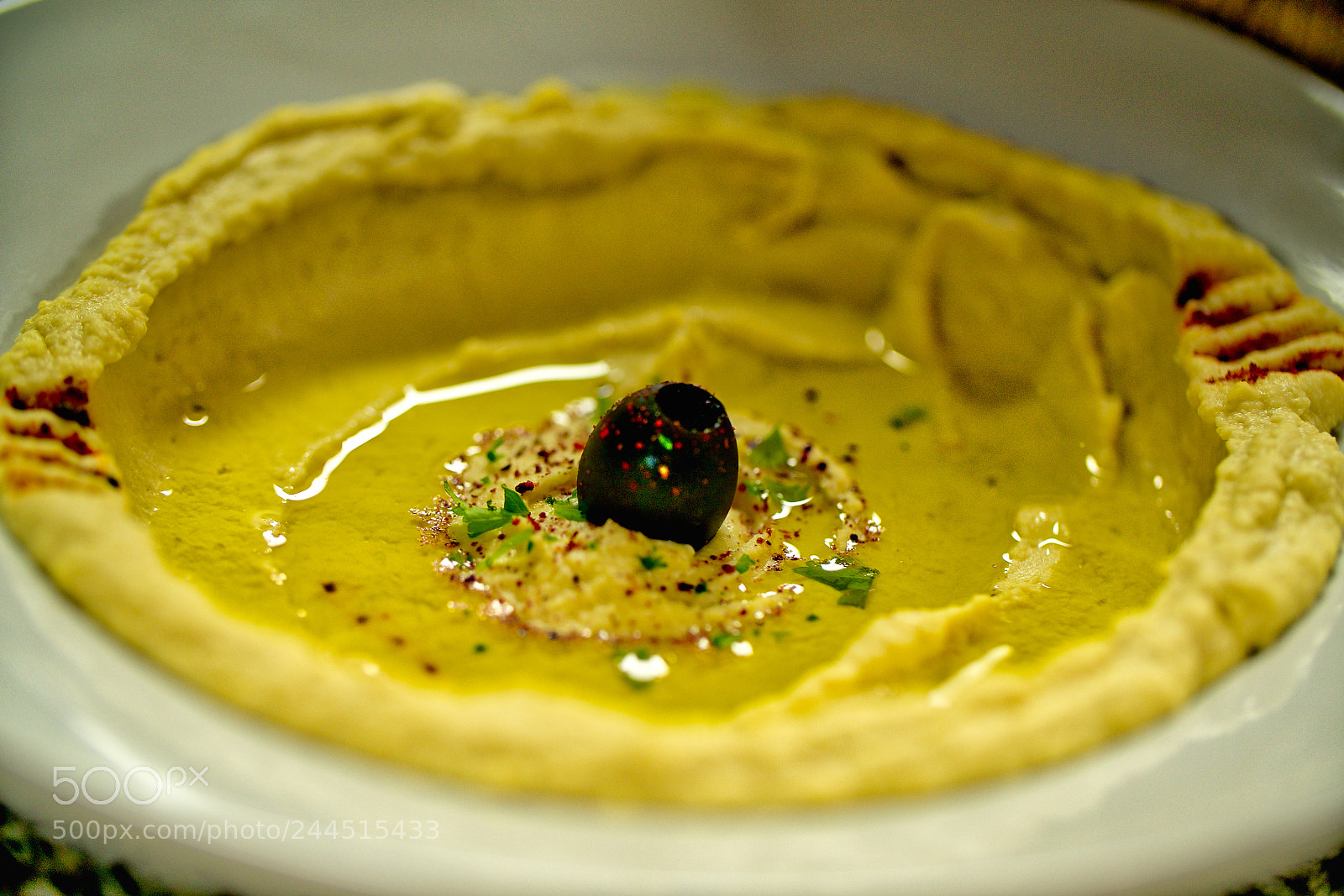 Sony a7R II sample photo. Olive oil & humus photography