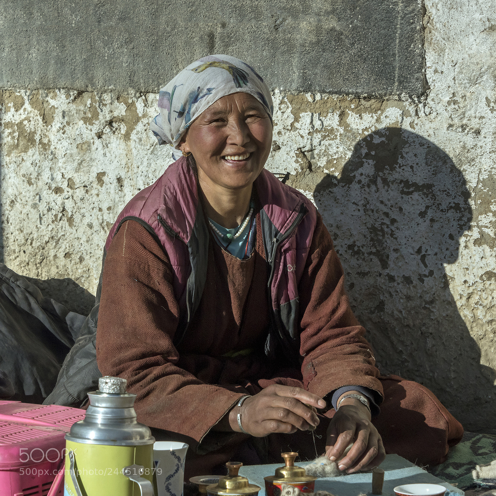 Nikon D810 sample photo. Ladakh woman felting photography