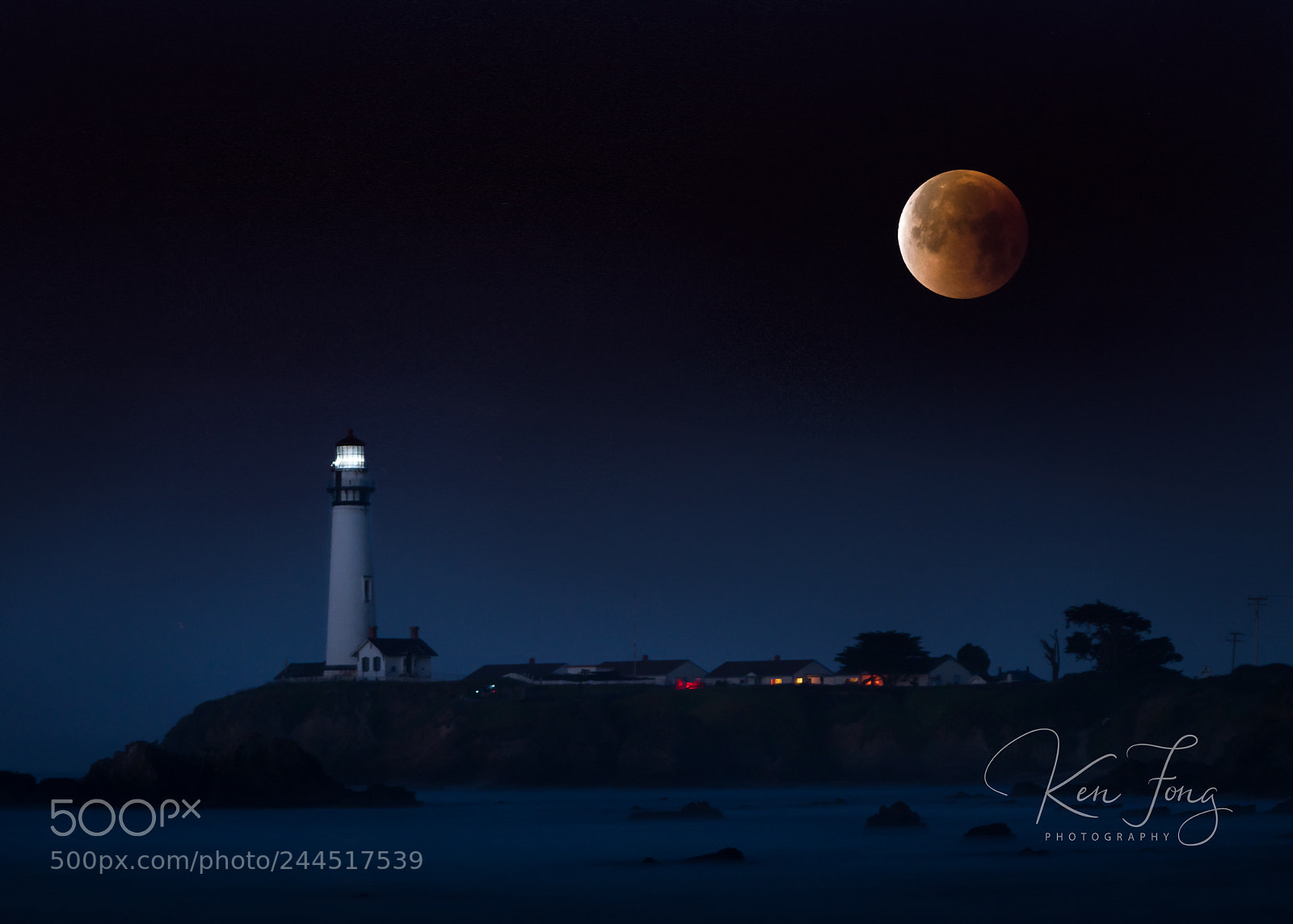 Sony a7R III sample photo. Pigeon point blood moon photography