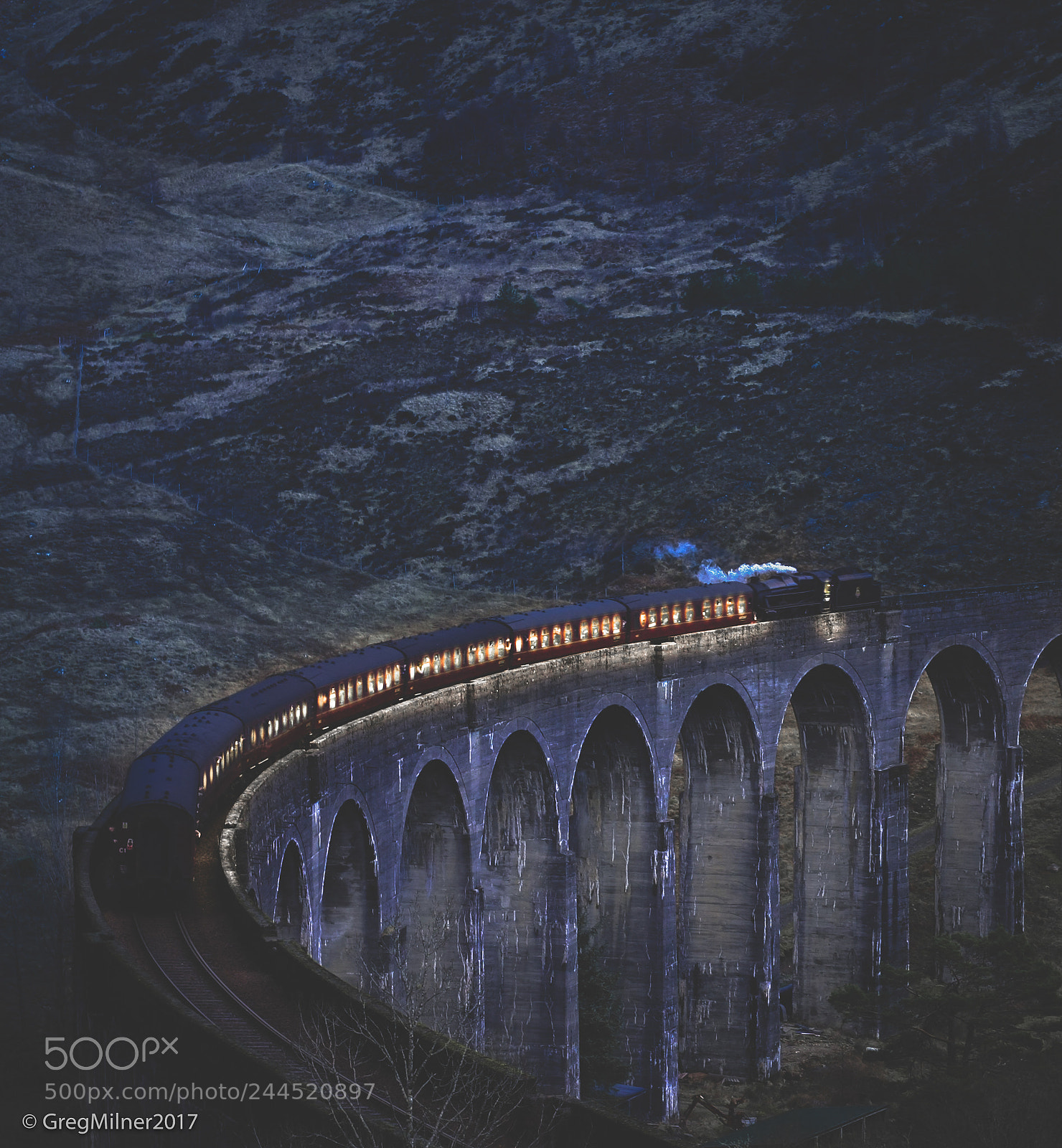 Canon EOS 40D sample photo. Hogwarts express night photography
