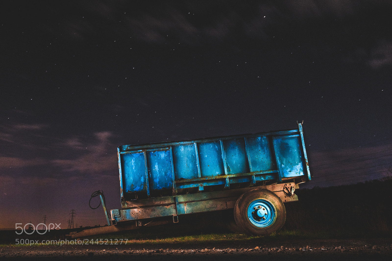 Sony a6300 sample photo. Trailer light paint photography