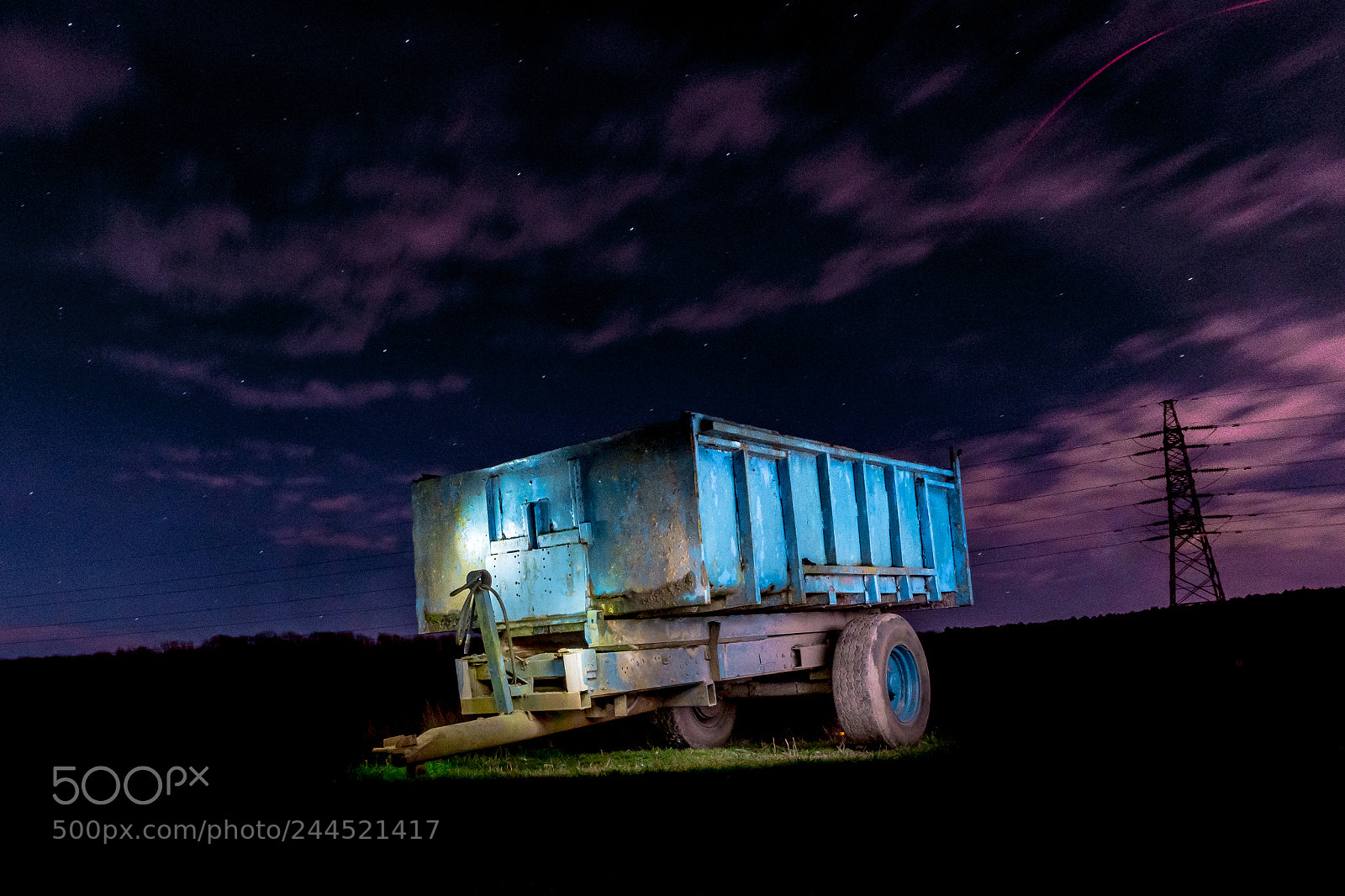Sony a6300 sample photo. Trailer light paint photography