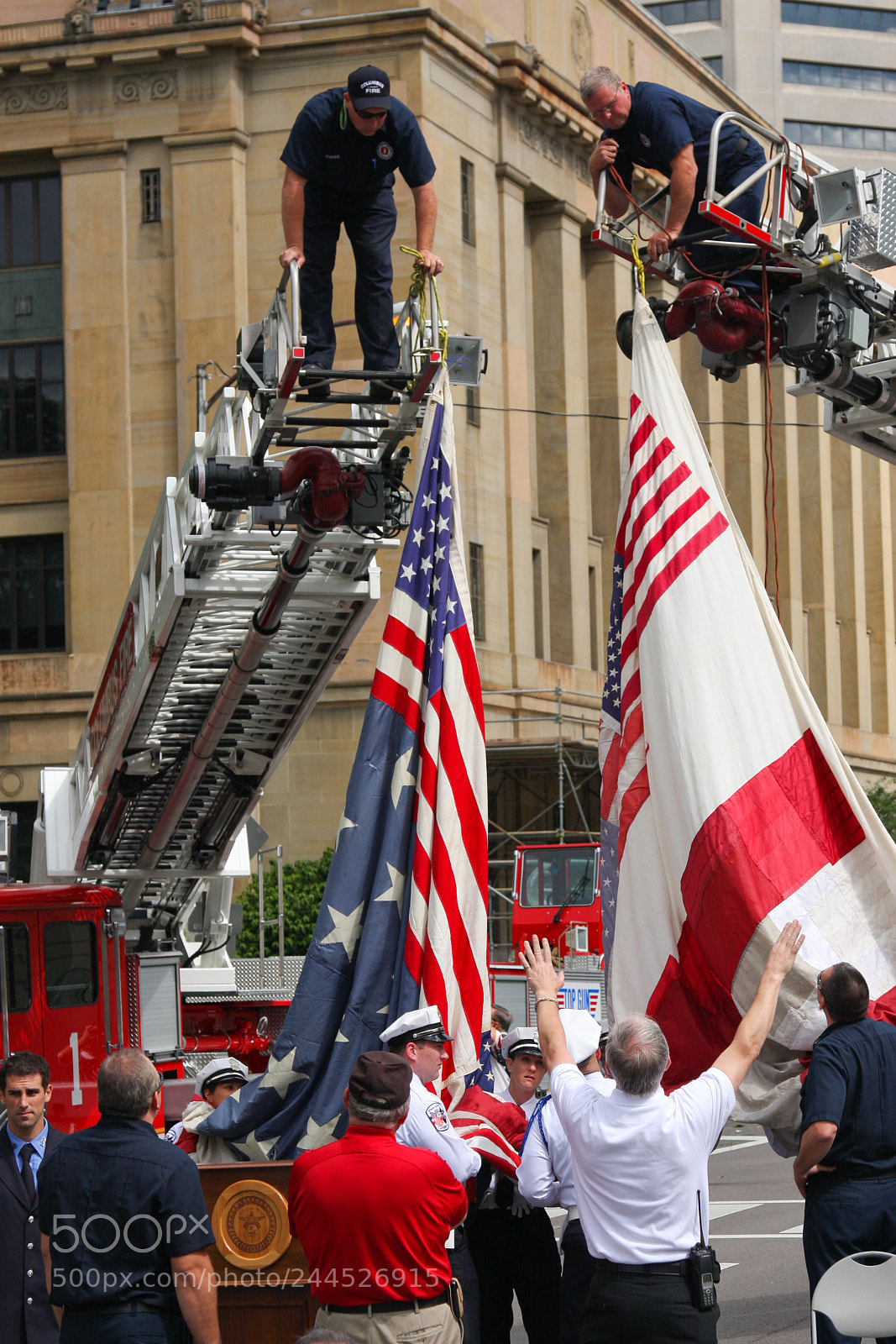 Canon EOS 40D sample photo. Raising the national 9/11 flag photography