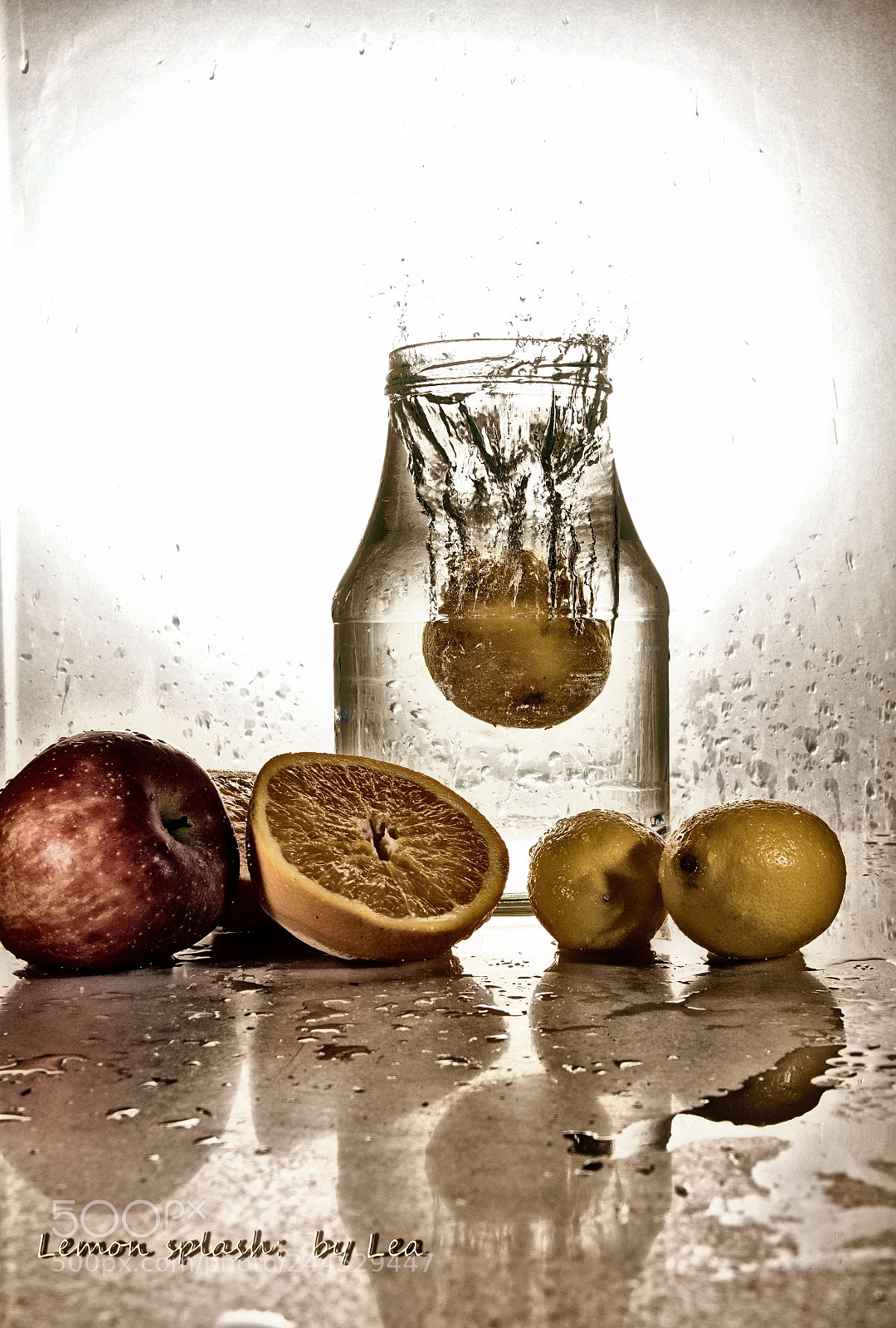 Nikon D7100 sample photo. Lemon splash photography