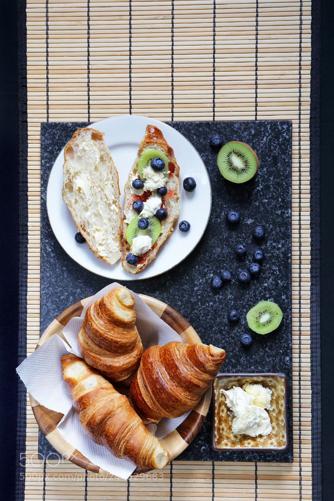 Canon EOS 5DS R sample photo. Fresh croissants with cream photography