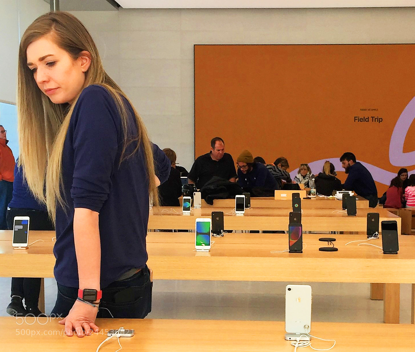 Apple iPhone 6 Plus sample photo. Apple store market street photography