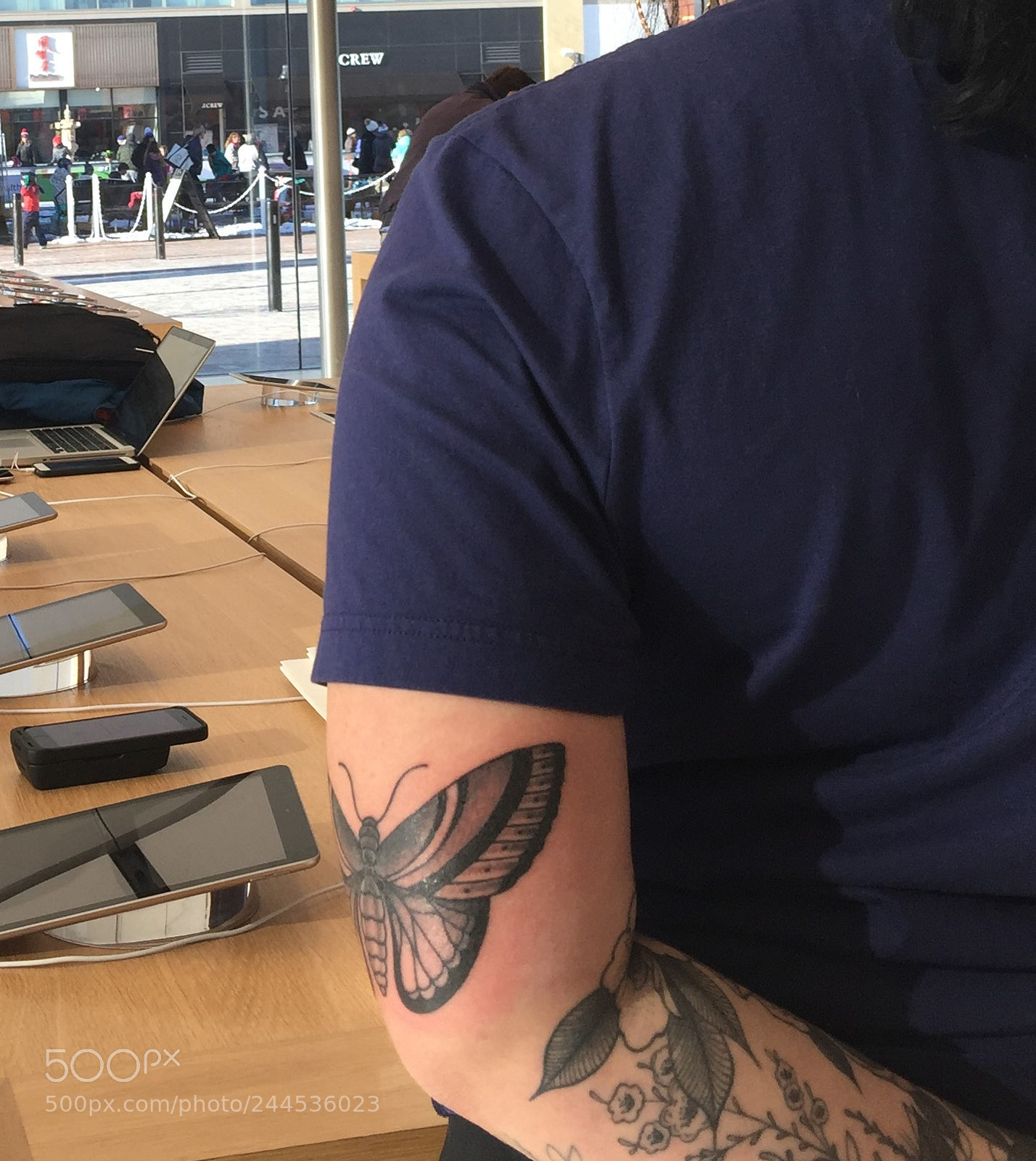 Apple iPhone 6 Plus sample photo. Apple store clerk standing photography
