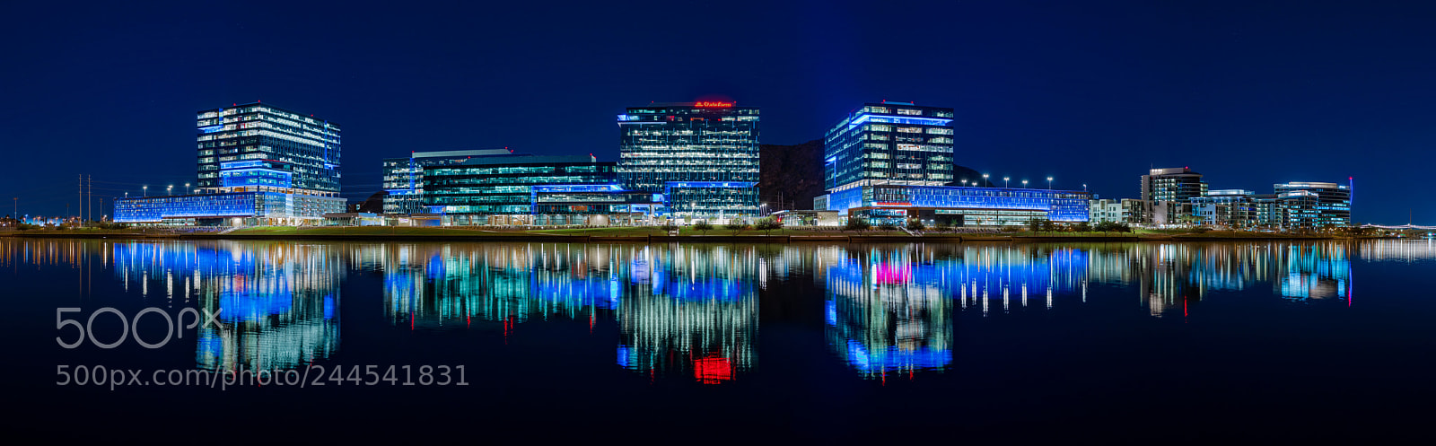 Sony a7R III sample photo. Tempe downtown night pano photography