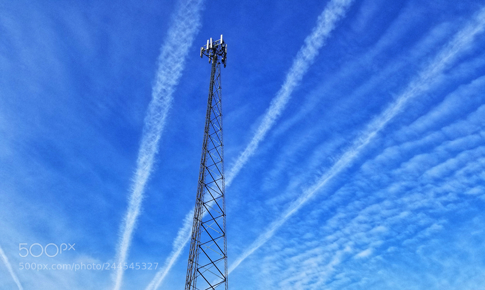 Samsung Galaxy S8 sample photo. Cell tower with clouds. photography