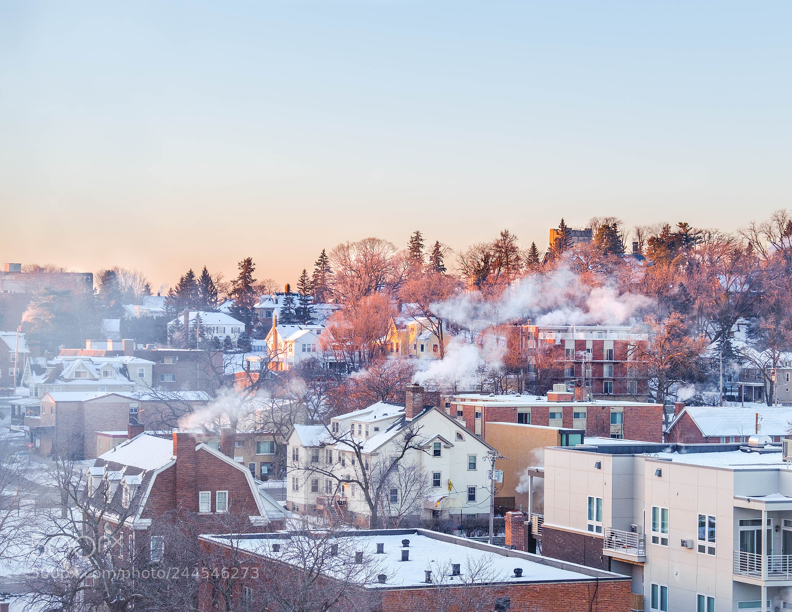 Fujifilm X-T2 sample photo. Frosty sunrise cityscape photography
