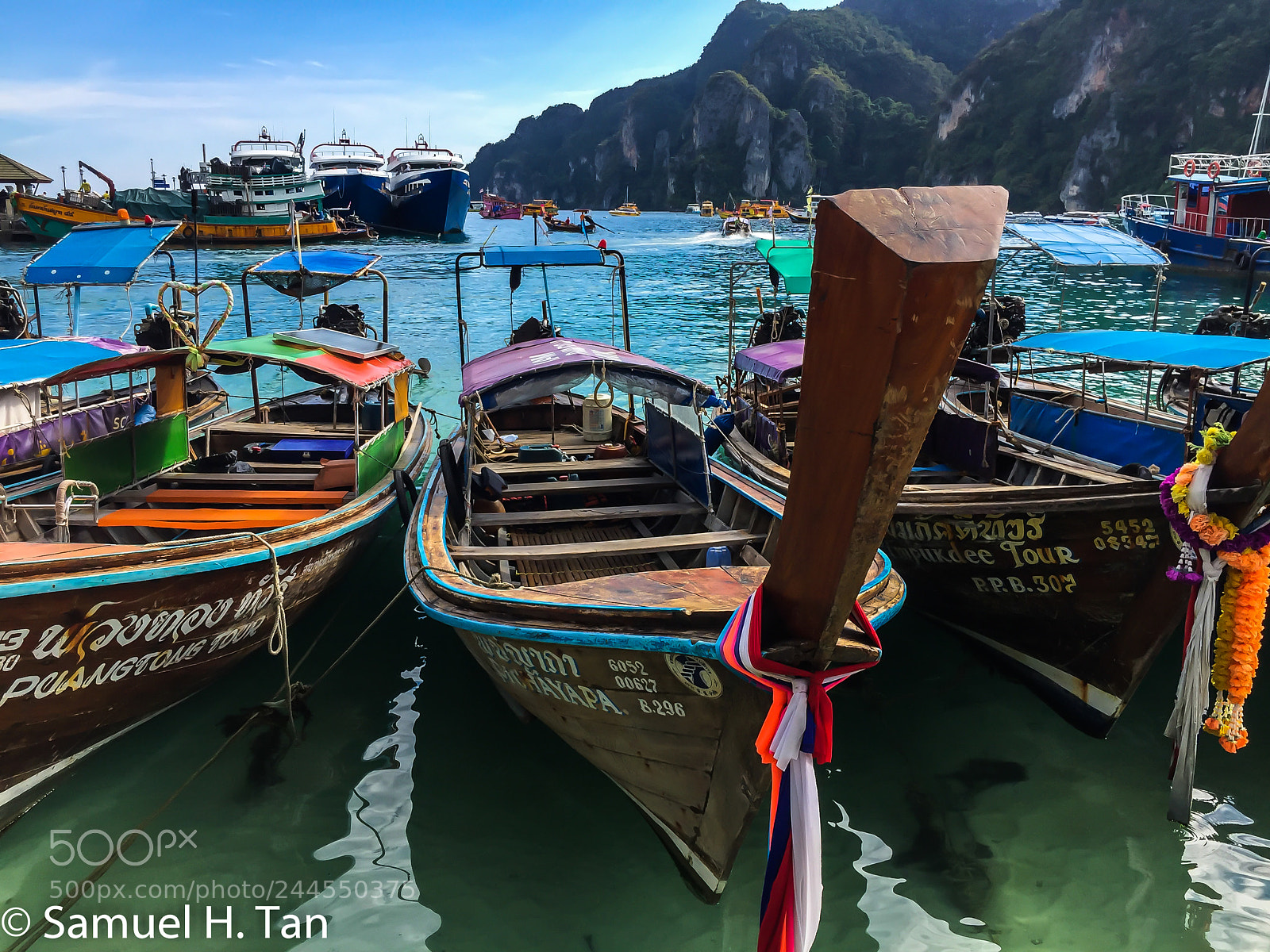Apple iPhone 6 sample photo. Thai long tail boats photography