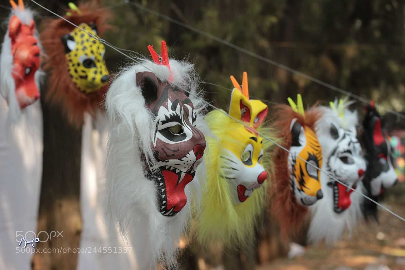 Canon EOS M10 sample photo. Hanging masks photography