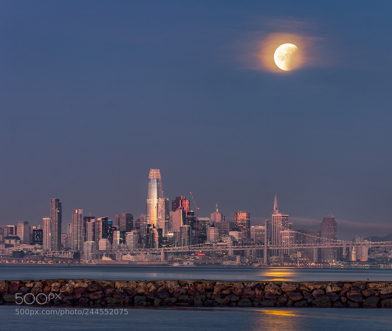 Canon EOS 1100D (EOS Rebel T3 / EOS Kiss X50) sample photo. Supermoon eclipse over san photography