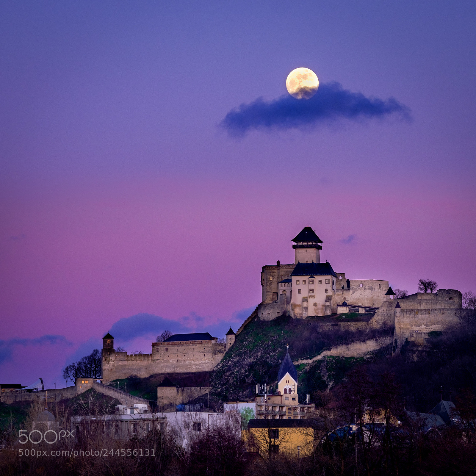 Fujifilm X-T2 sample photo. Castle and the moon photography