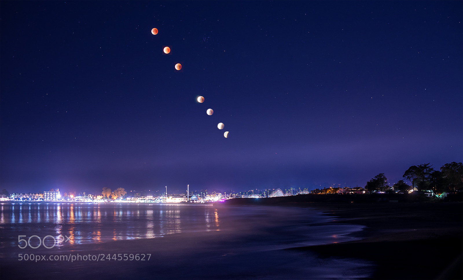Nikon D610 sample photo. Moon eclipse at santa photography