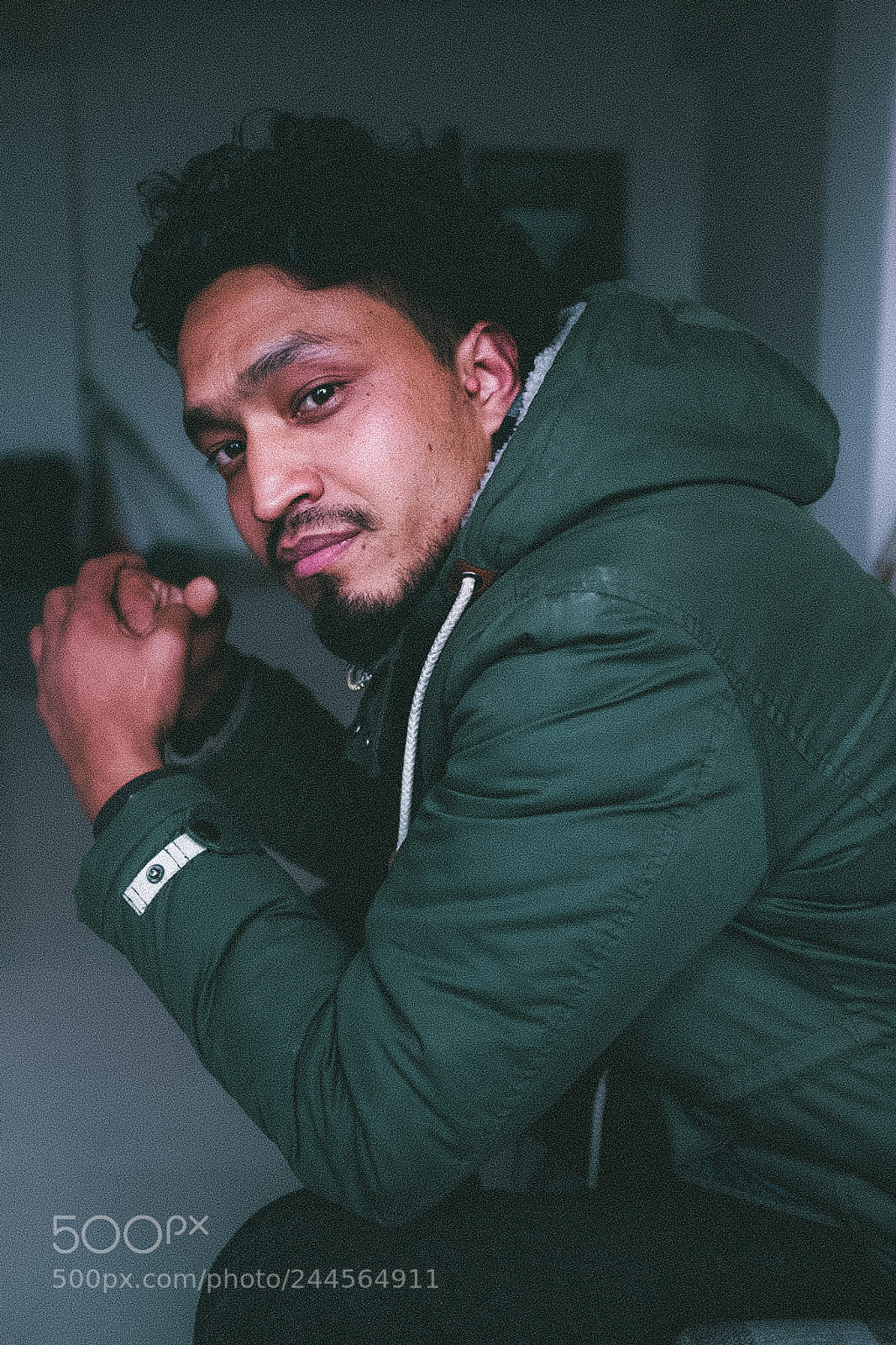 Fujifilm X100F sample photo. Green jacket photography