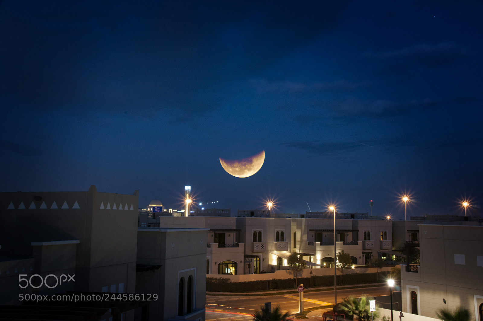 Nikon D5000 sample photo. Moon street photography
