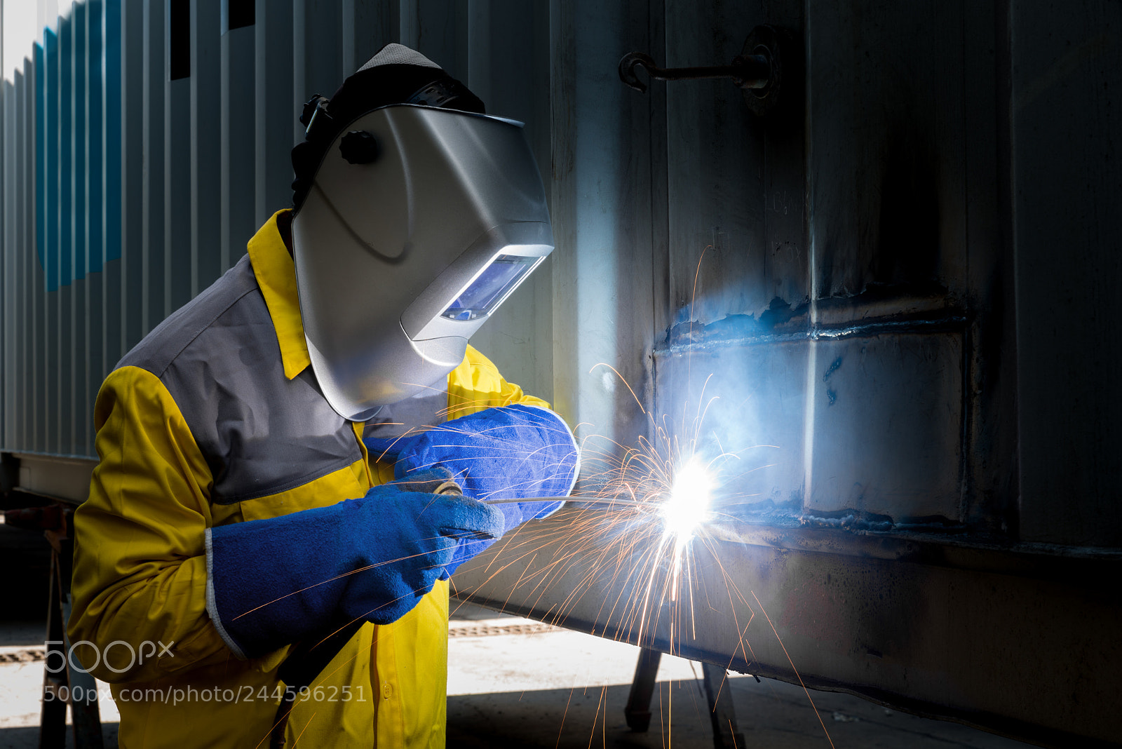 Nikon D800 sample photo. Industry worker with welding photography