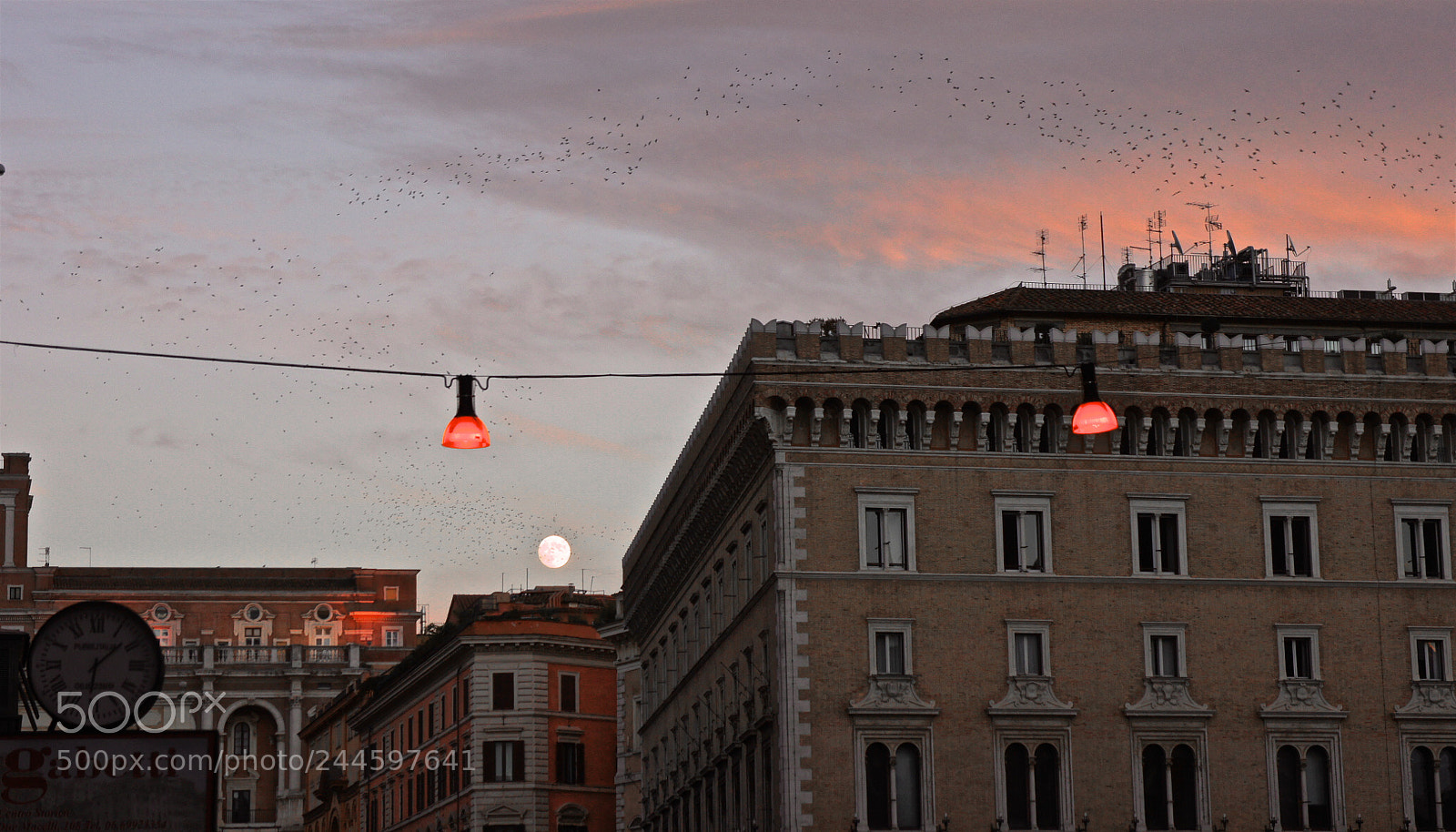 Sony Alpha NEX-5 sample photo. Clock ticking, moon rising photography