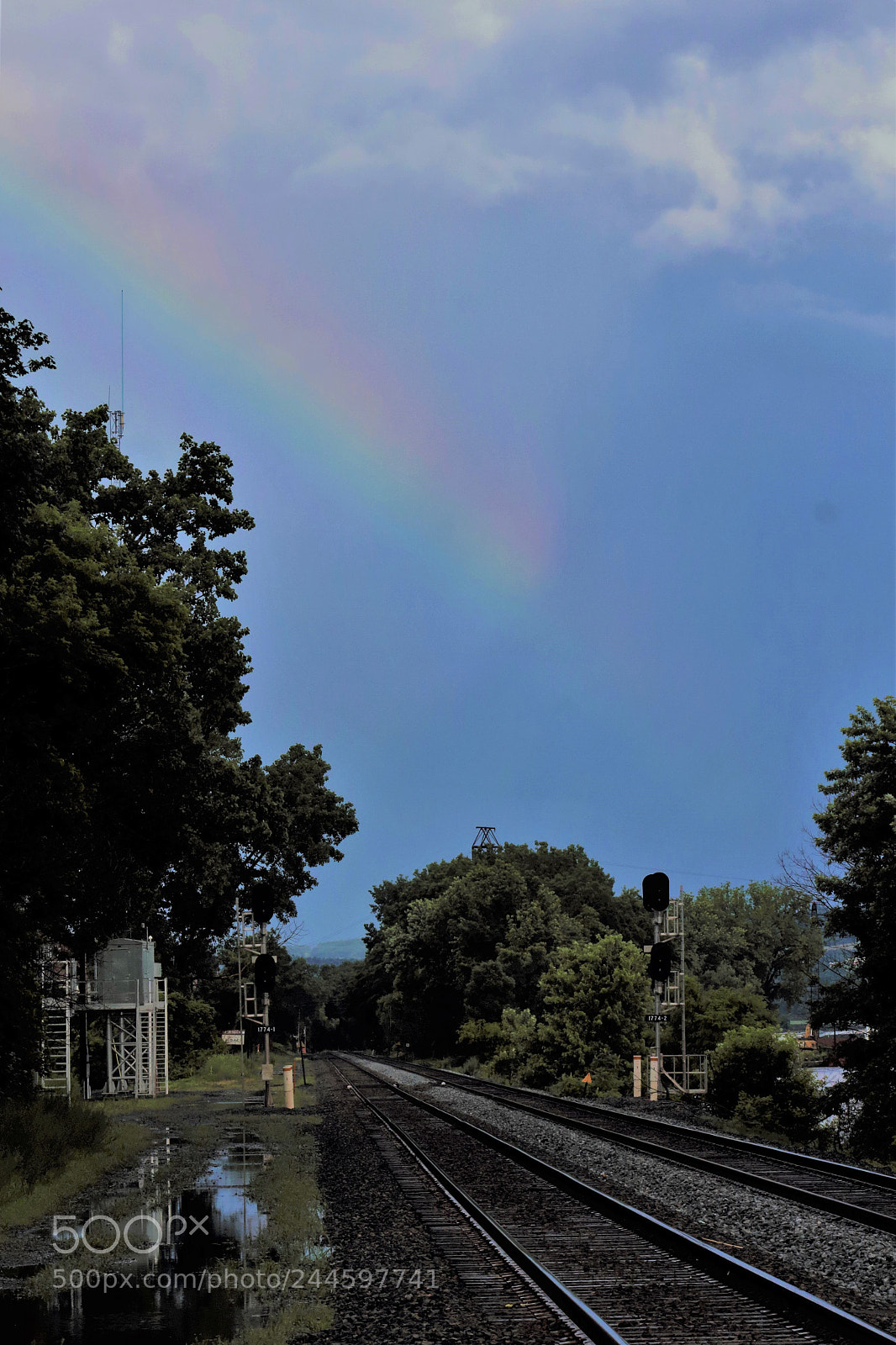 Canon EOS 1200D (EOS Rebel T5 / EOS Kiss X70 / EOS Hi) sample photo. Rainbow over the tracks photography