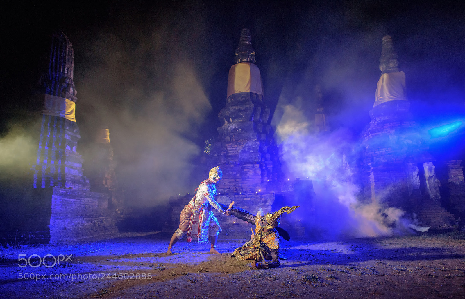 Nikon D810 sample photo. Khon ramayana thai masked photography