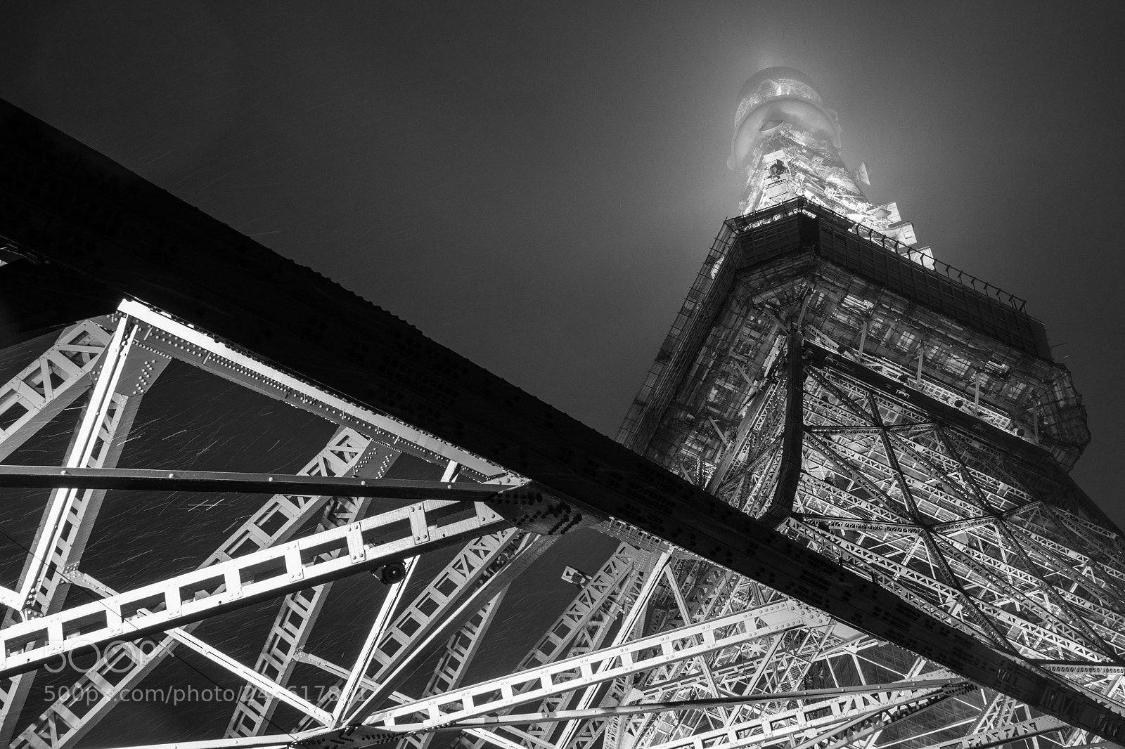Olympus OM-D E-M1 Mark II sample photo. Fogged tokyo tower photography