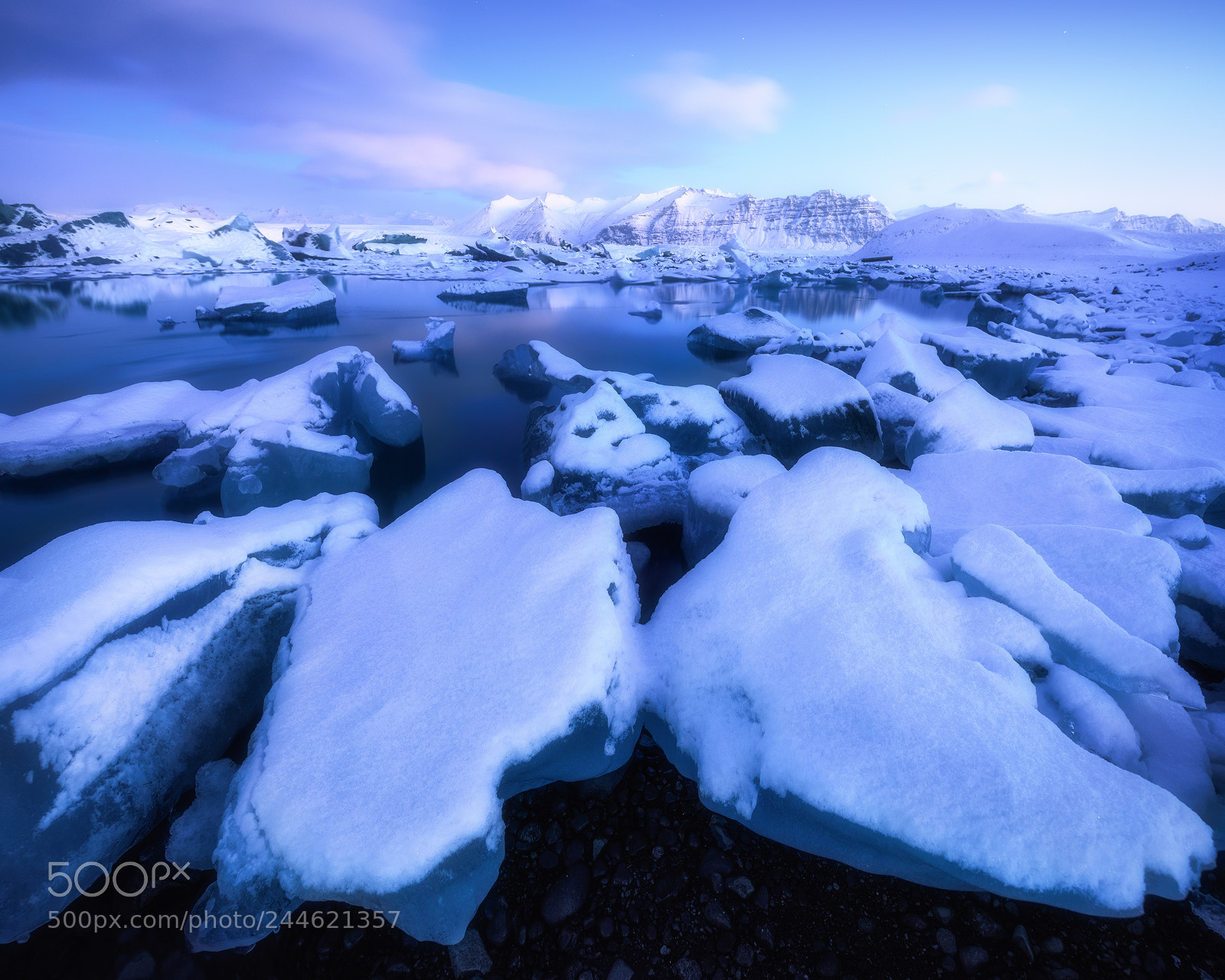 Nikon D810 sample photo. Jökulsarlon blue hour photography