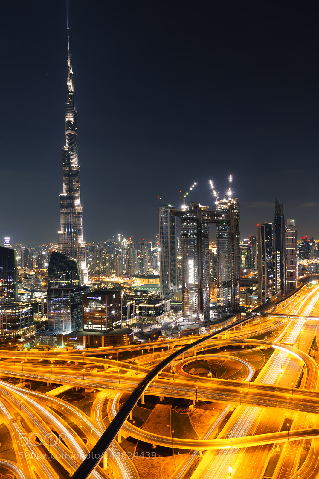 Sony a7R III sample photo. Burj kalifa by night photography