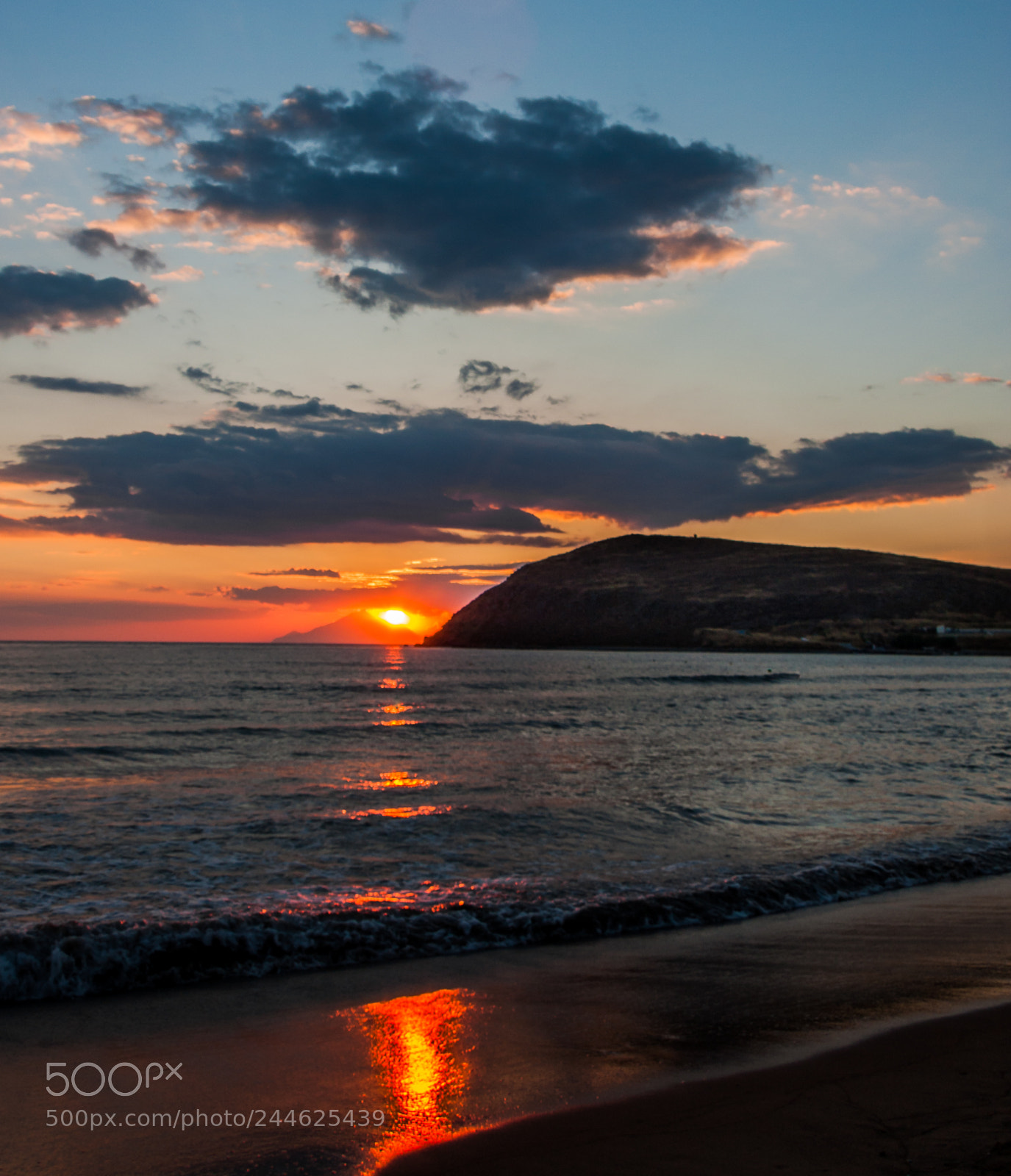 Canon EOS 40D sample photo. Lemnos sunset over mount photography