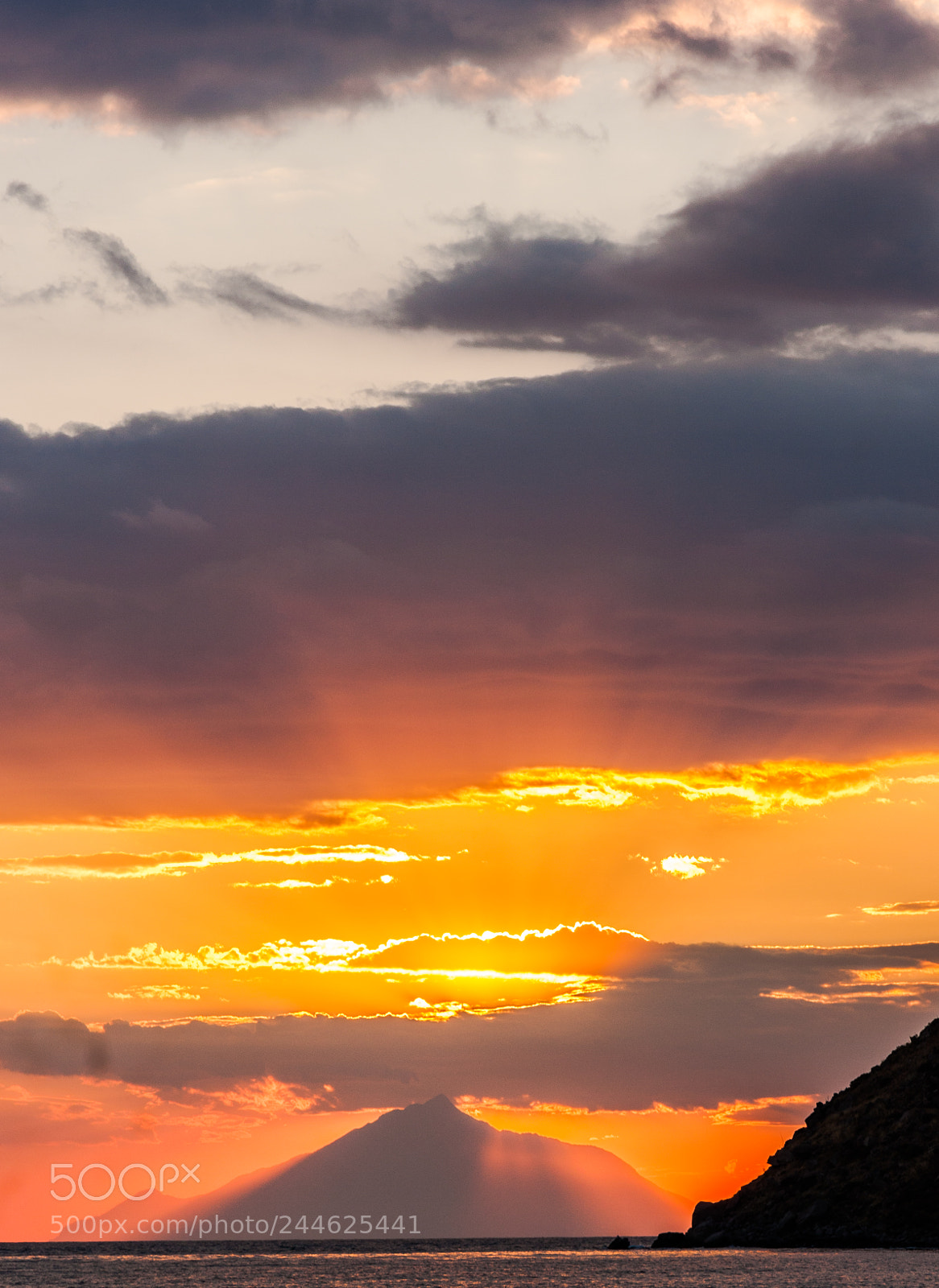 Canon EOS 40D sample photo. Mount athos sunset view photography