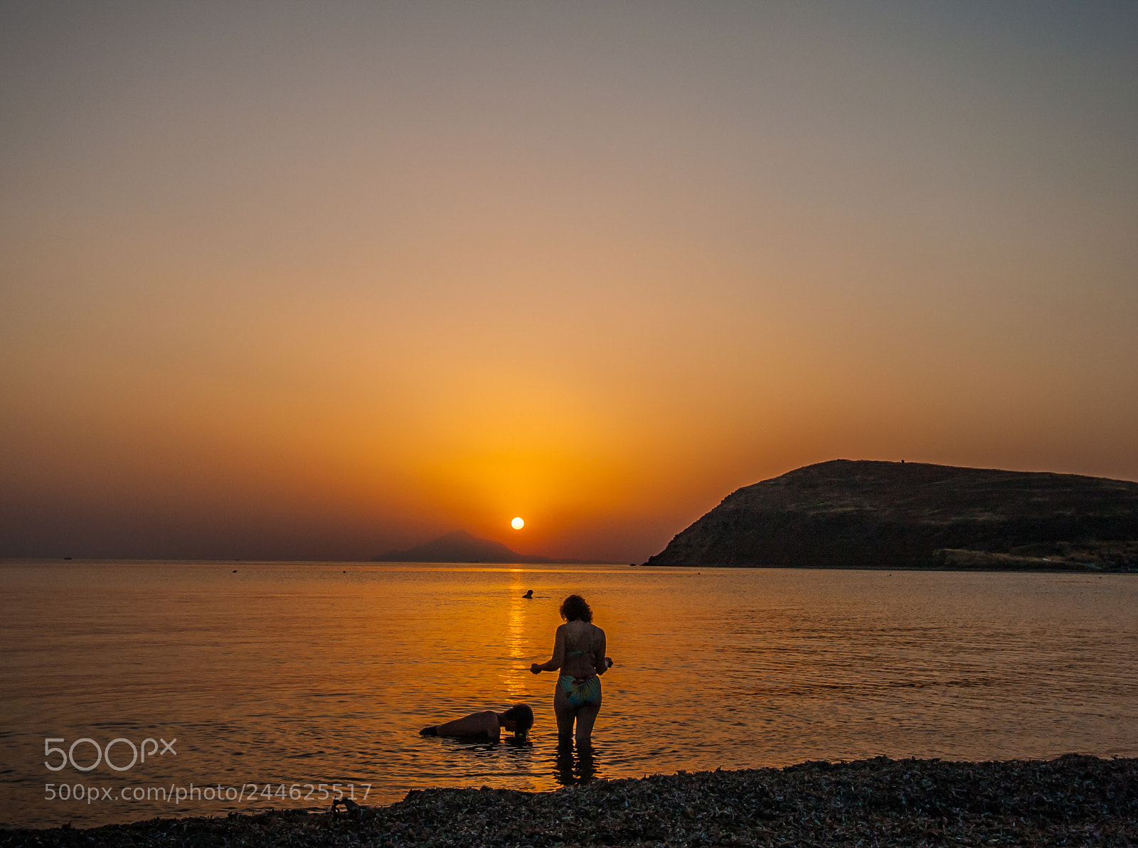 Canon EOS 40D sample photo. Sunset dip lemnos beach photography