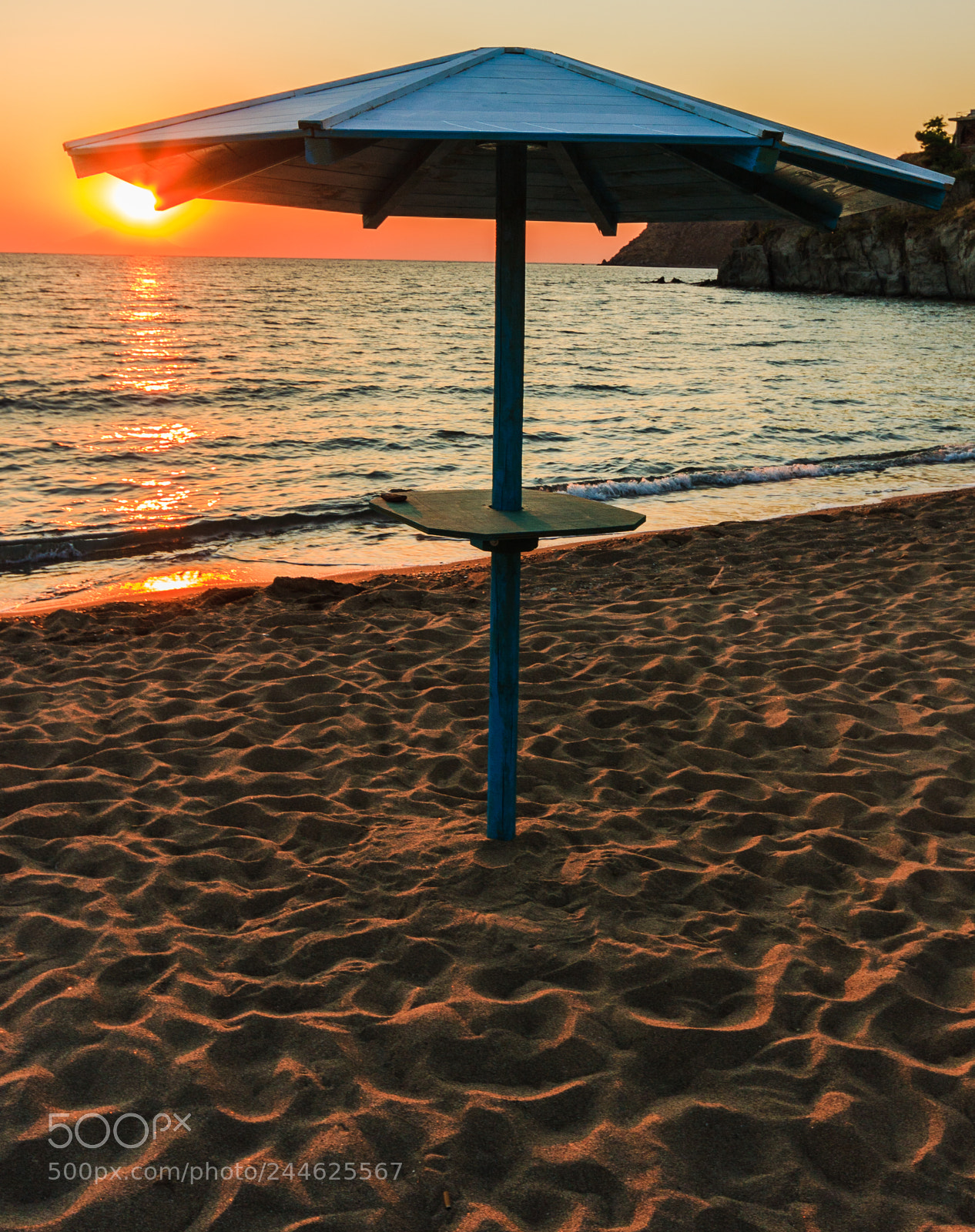 Canon EOS 40D sample photo. Sunshade at sunset myrina photography