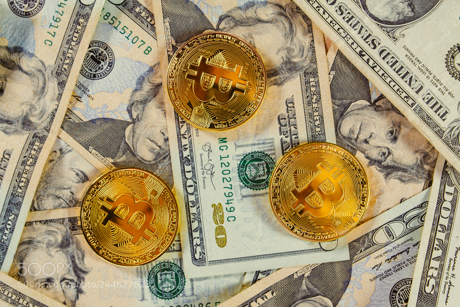 Nikon D600 sample photo. Bitcoins and dollars photography