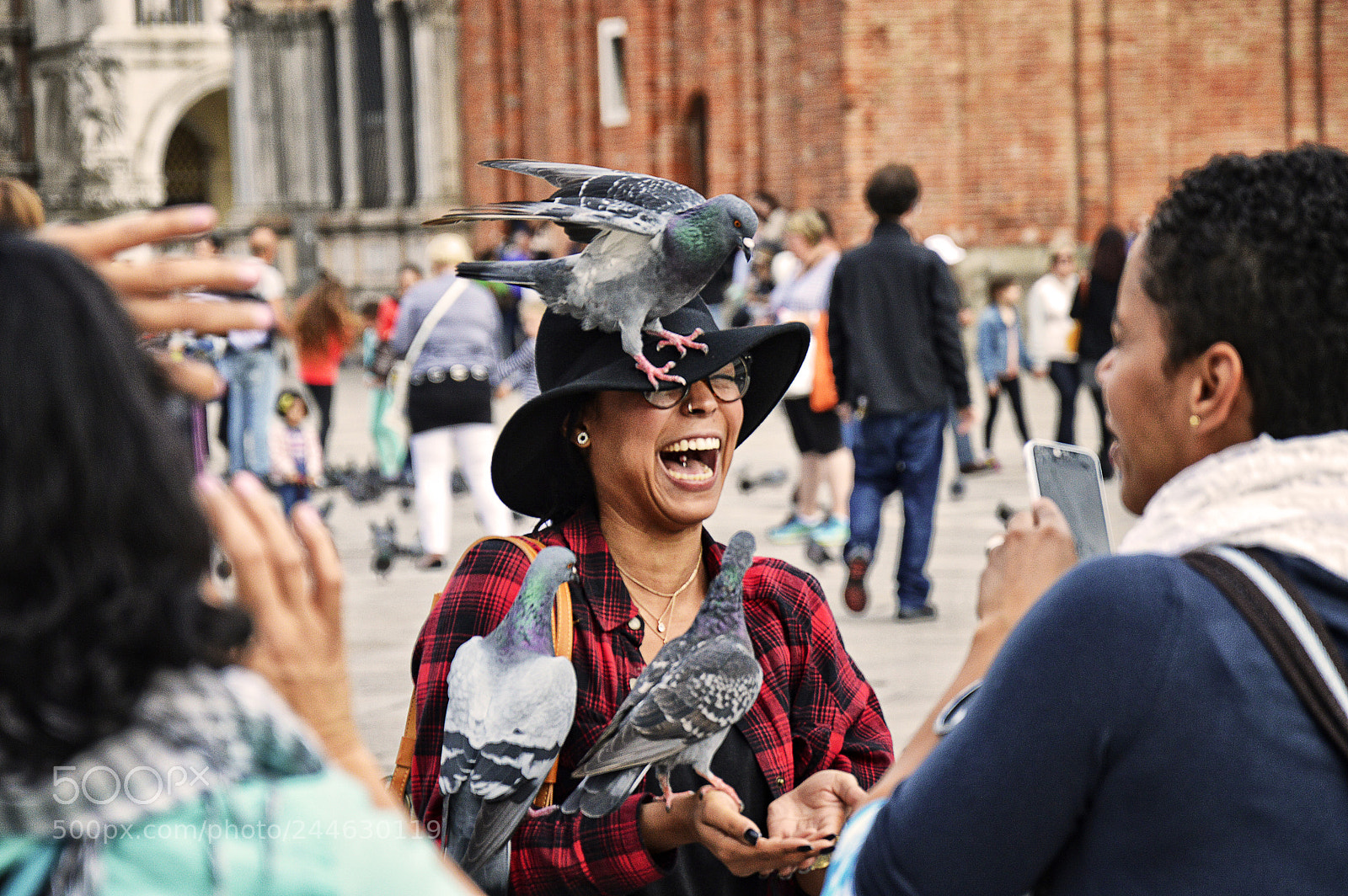 Nikon D3200 sample photo. Woman with pigeons in photography