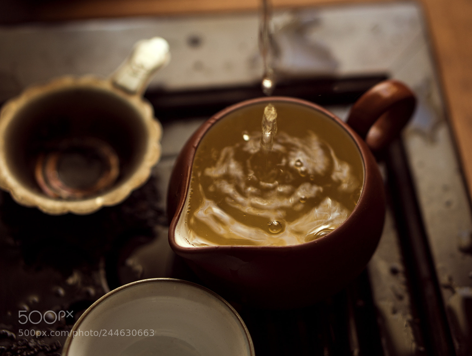 Sony a6300 sample photo. Green tea pouring in photography
